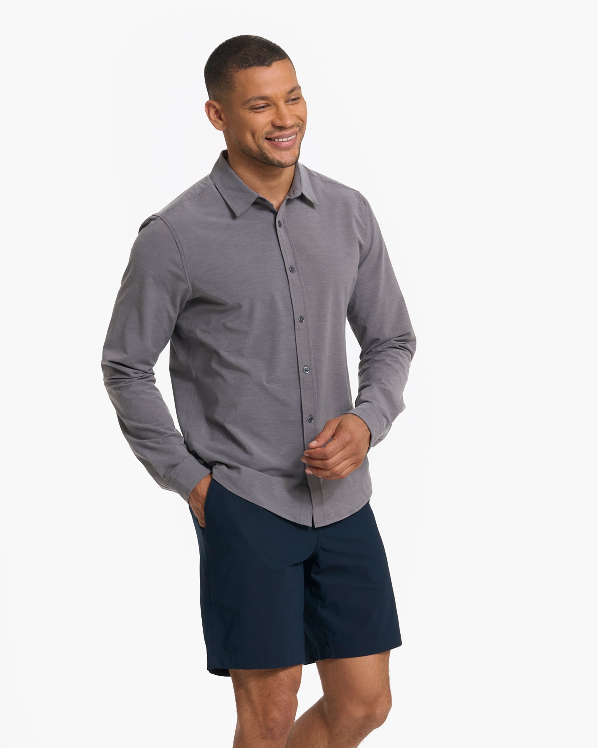 Long Sleeve Bridge Button Down | Vintage Charcoal - Image 2