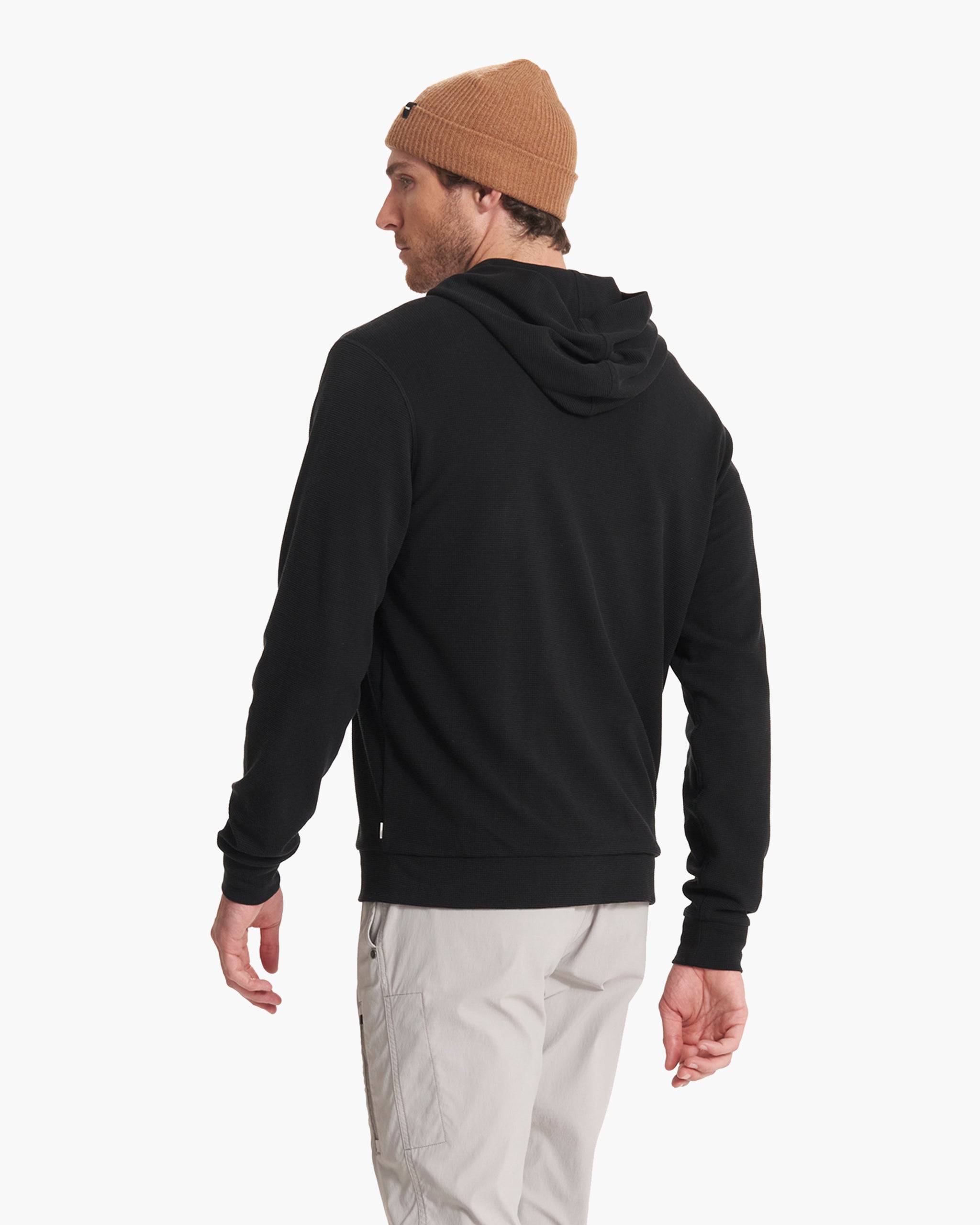 Performance Waffle Zip Hoodie | Washed Black - Image 4