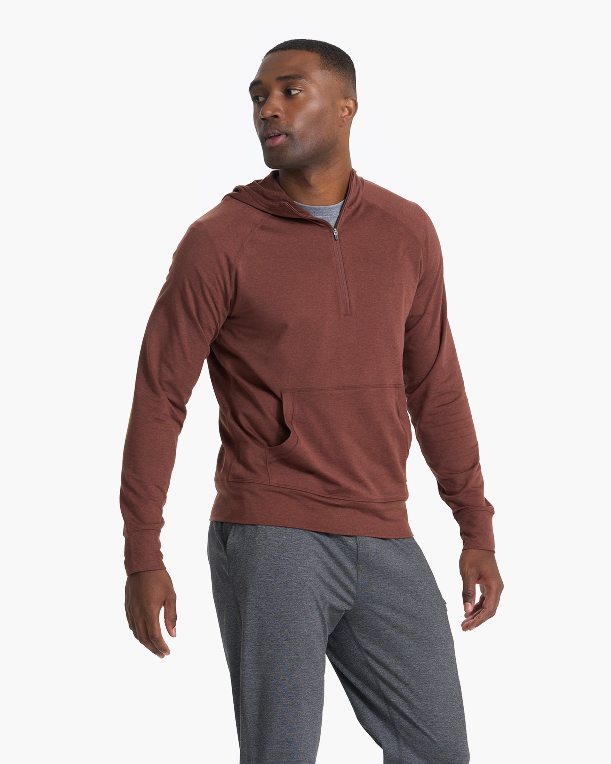 Ponto Performance Half Zip Hoodie | Cedar Heather - Image 4