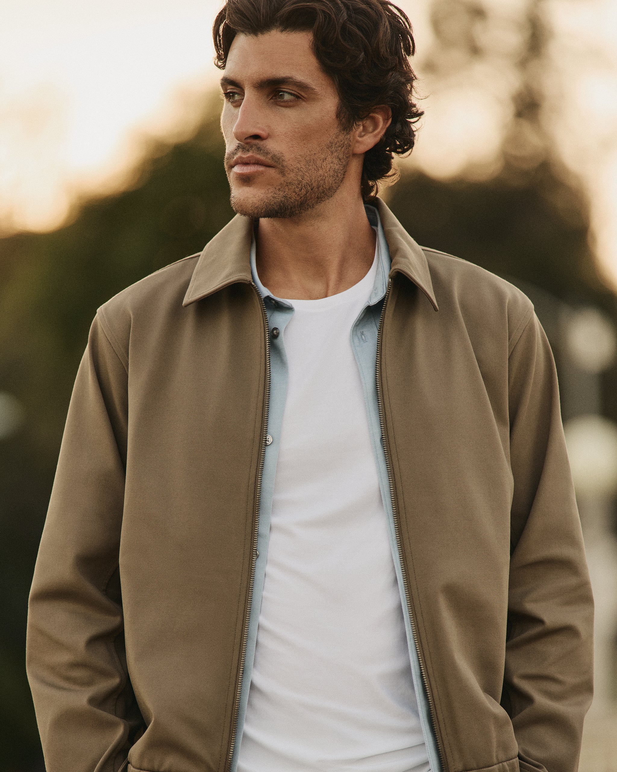 Vuori Meta™ Twill Harrington Jacket | Peppercorn