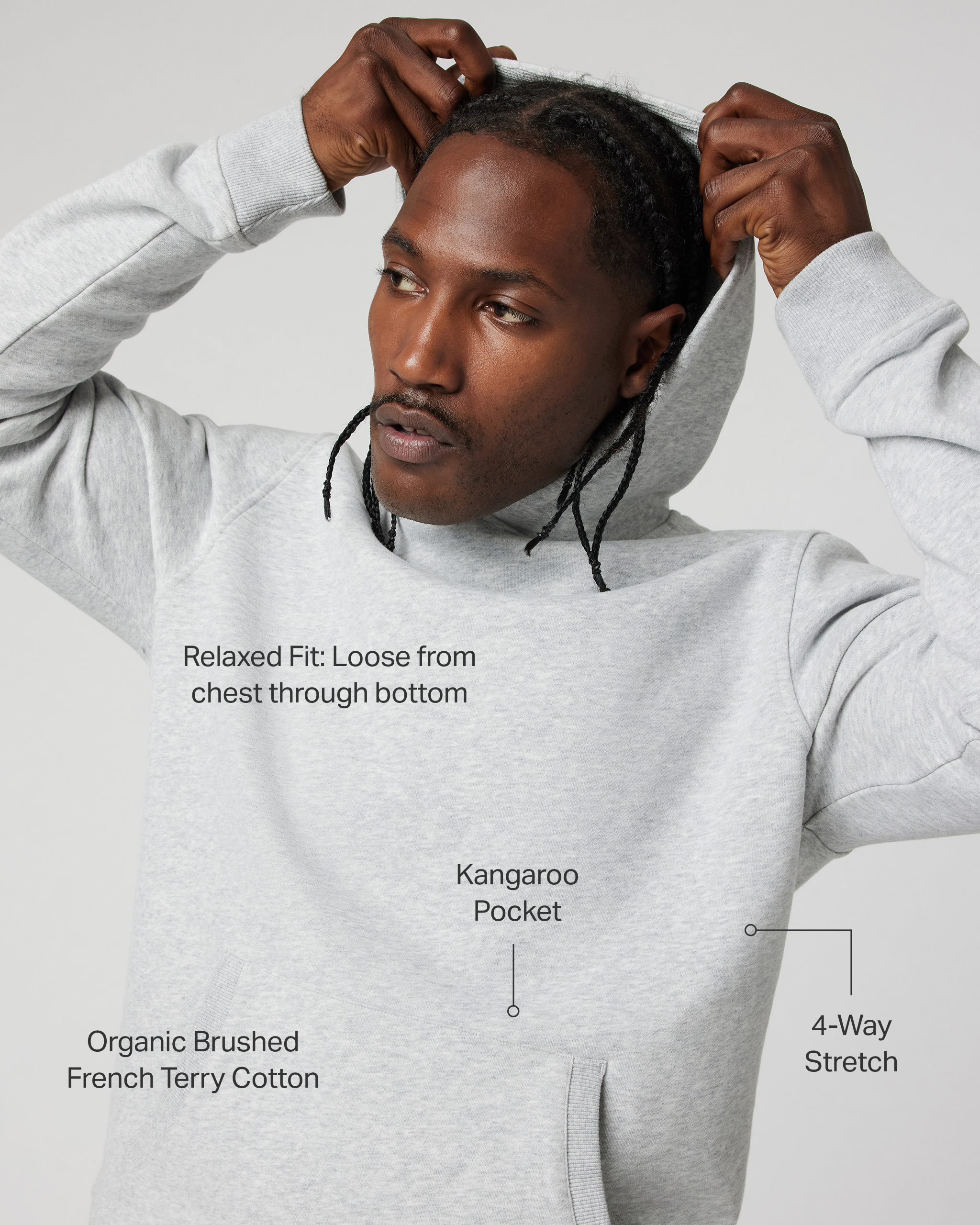Seaside Pullover Hoodie | Light Heather Grey - Image 2