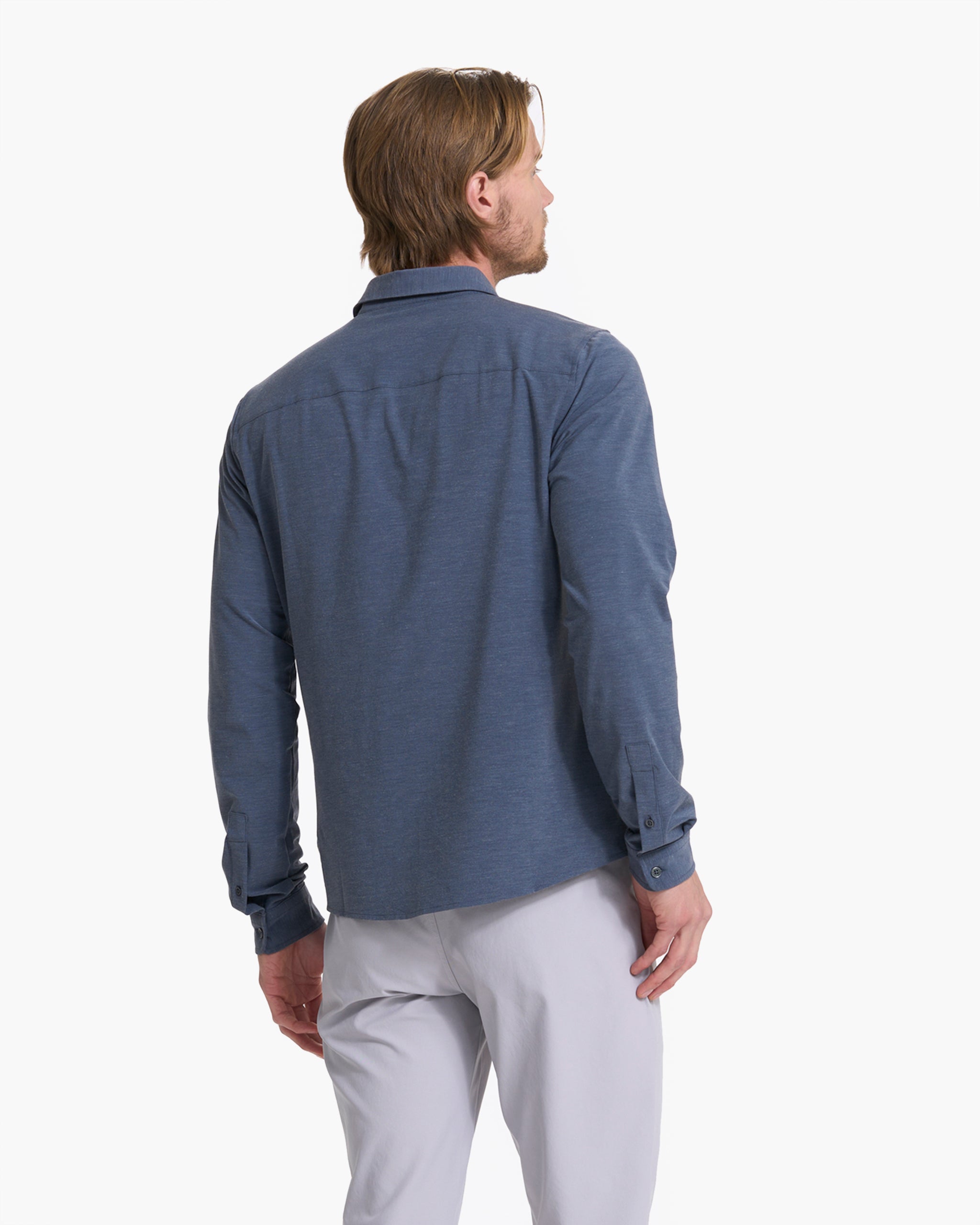 Long Sleeve Bridge Button Down | Azure - Image 3