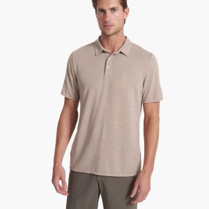 Knit Twill Polo | Camel Heather