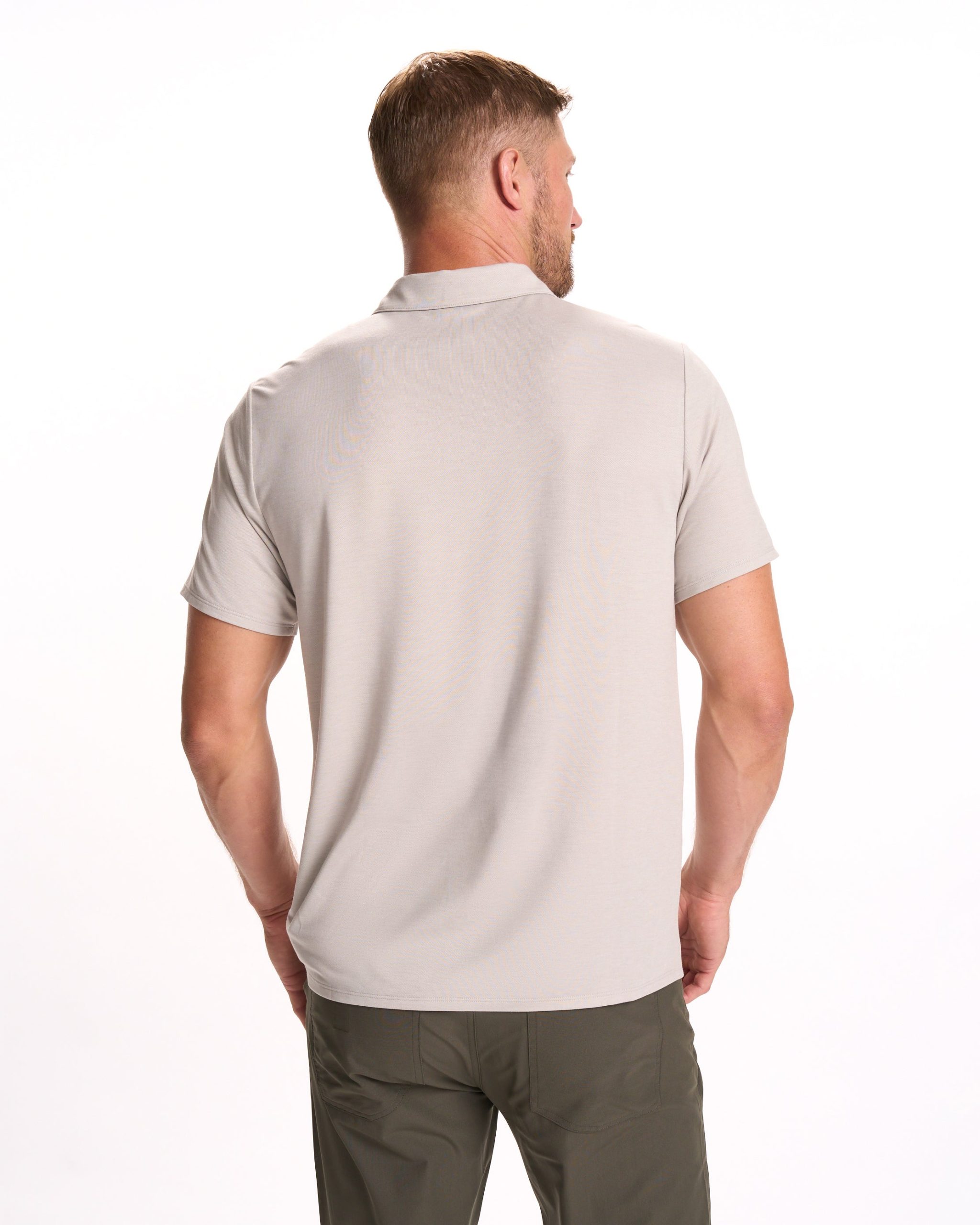 Knit Twill Polo | Beachsand Heather - Image 4