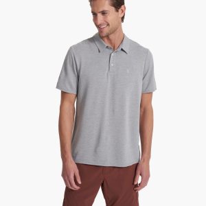 Knit Twill Polo | Steel Heather