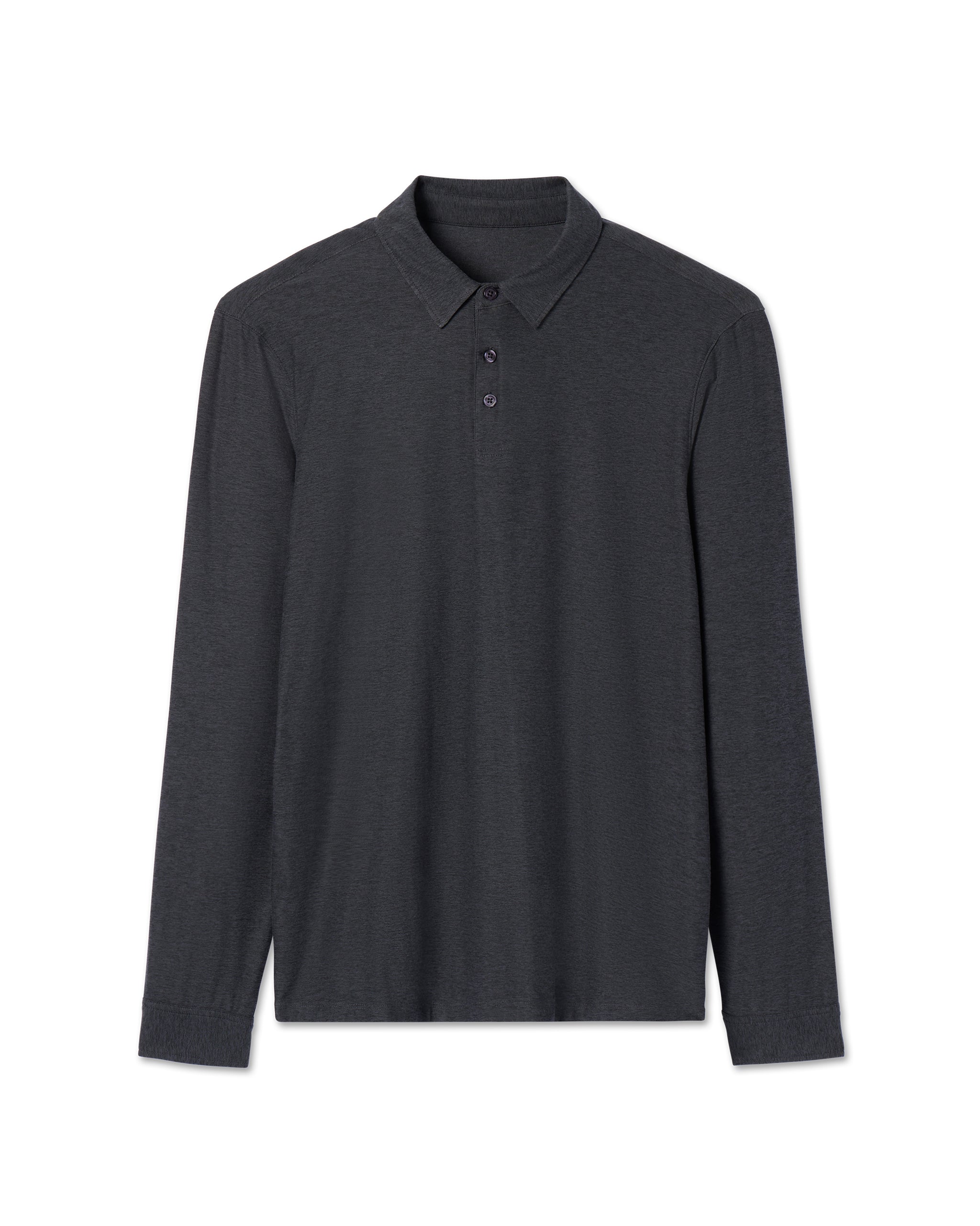 Long Sleeve Strato Tech Polo | Charcoal Heather - Image 6