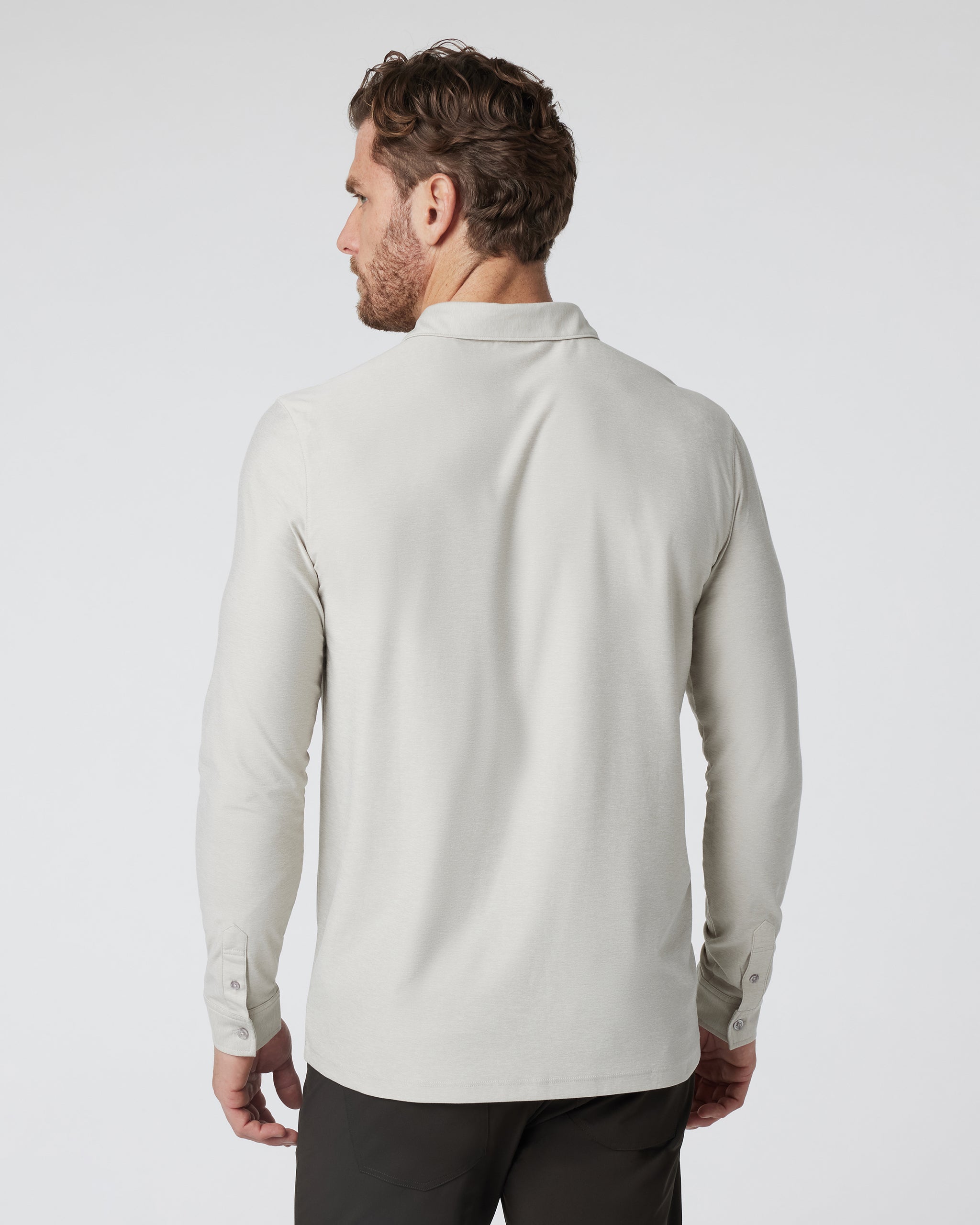 Long Sleeve Strato Tech Polo | Salt Heather - Image 2