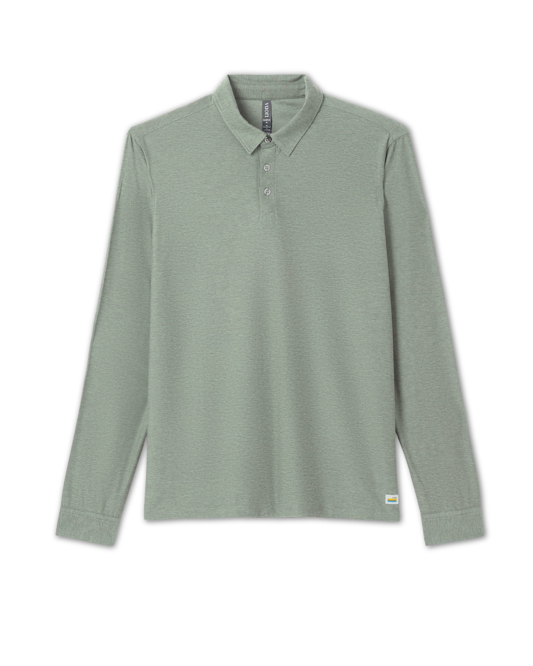 Long Sleeve Strato Tech Polo | Thyme Heather - Image 6