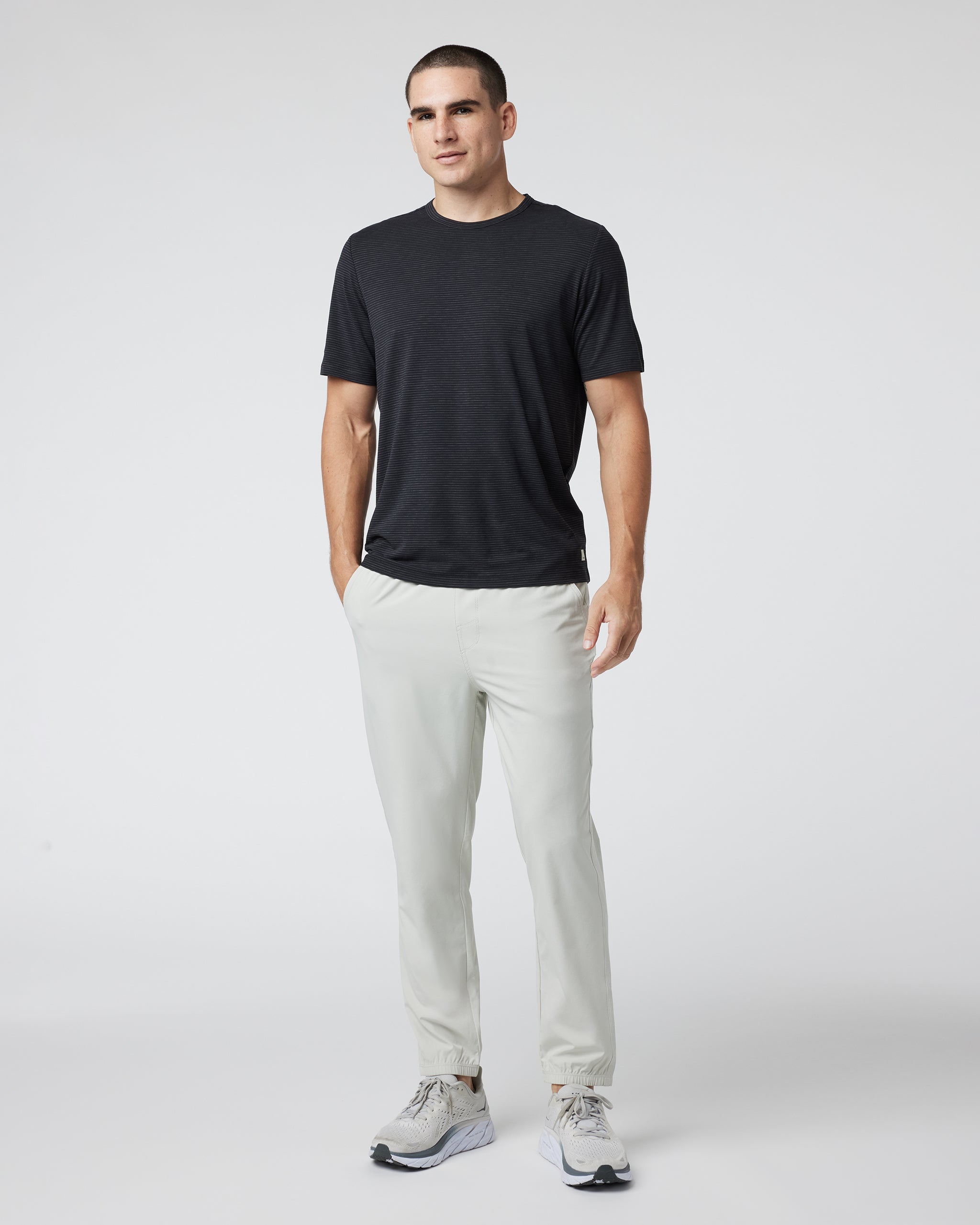 Short Sleeve Current Stripe Tee | Black - Image 3