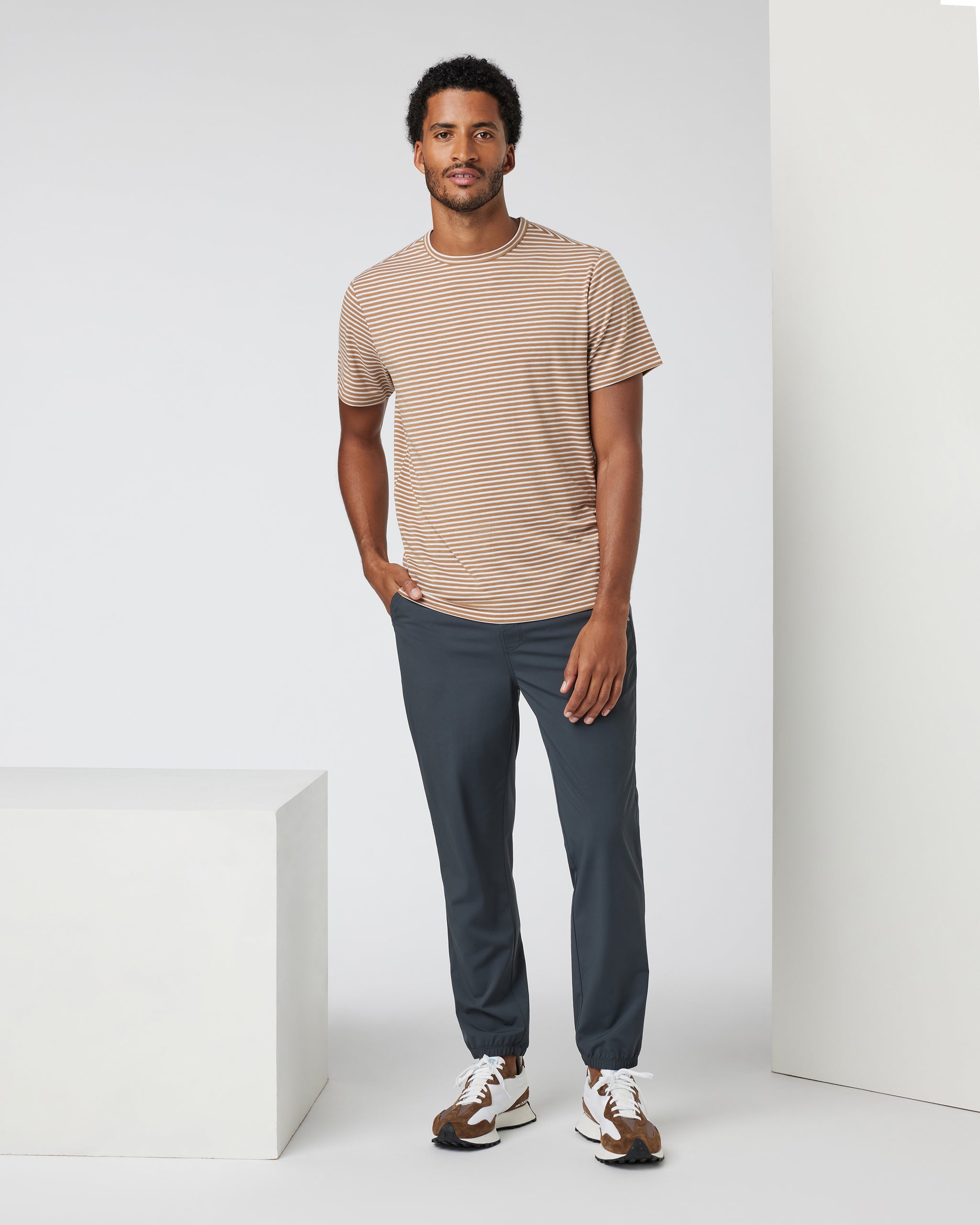 Short Sleeve Current Stripe Tee | Bronze - Image 3