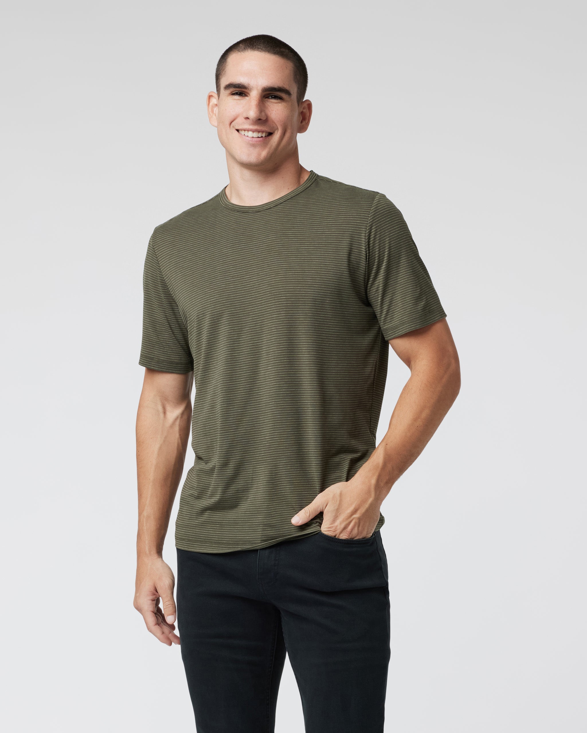Short Sleeve Current Stripe Tee | Oregano