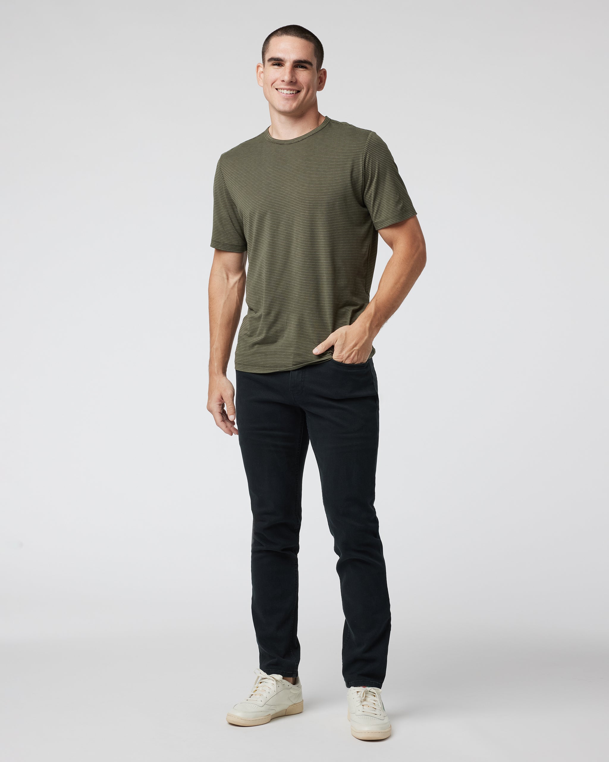 Short Sleeve Current Stripe Tee | Oregano - Image 3