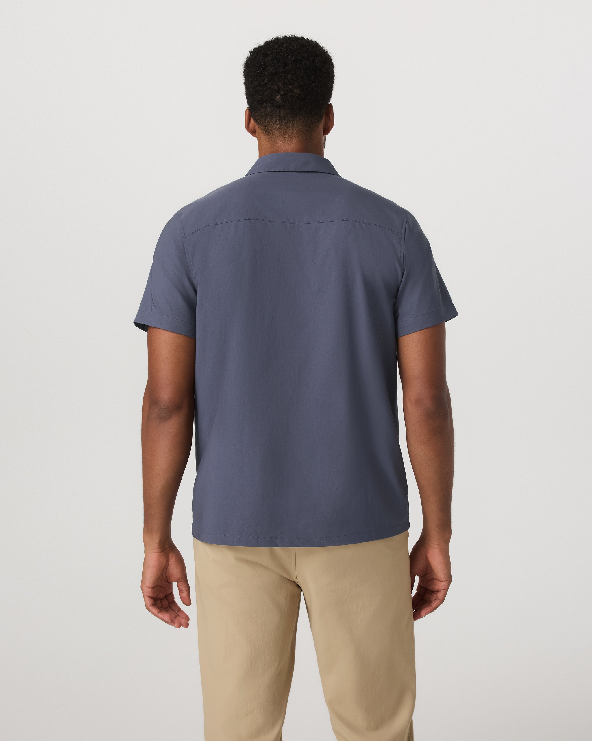 Short Sleeve Manhattan Button Down | Azure - Image 3