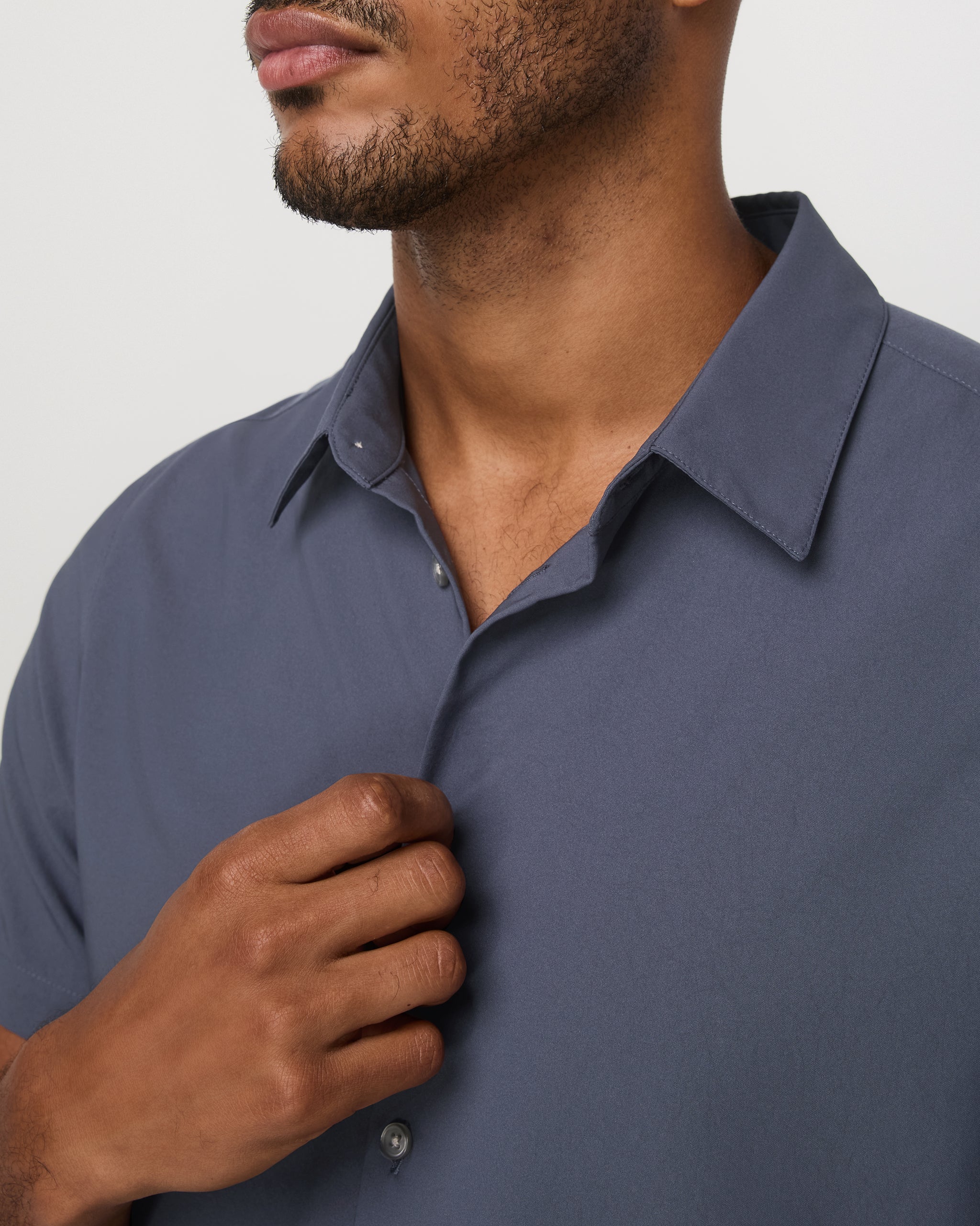 Short Sleeve Manhattan Button Down | Azure - Image 2