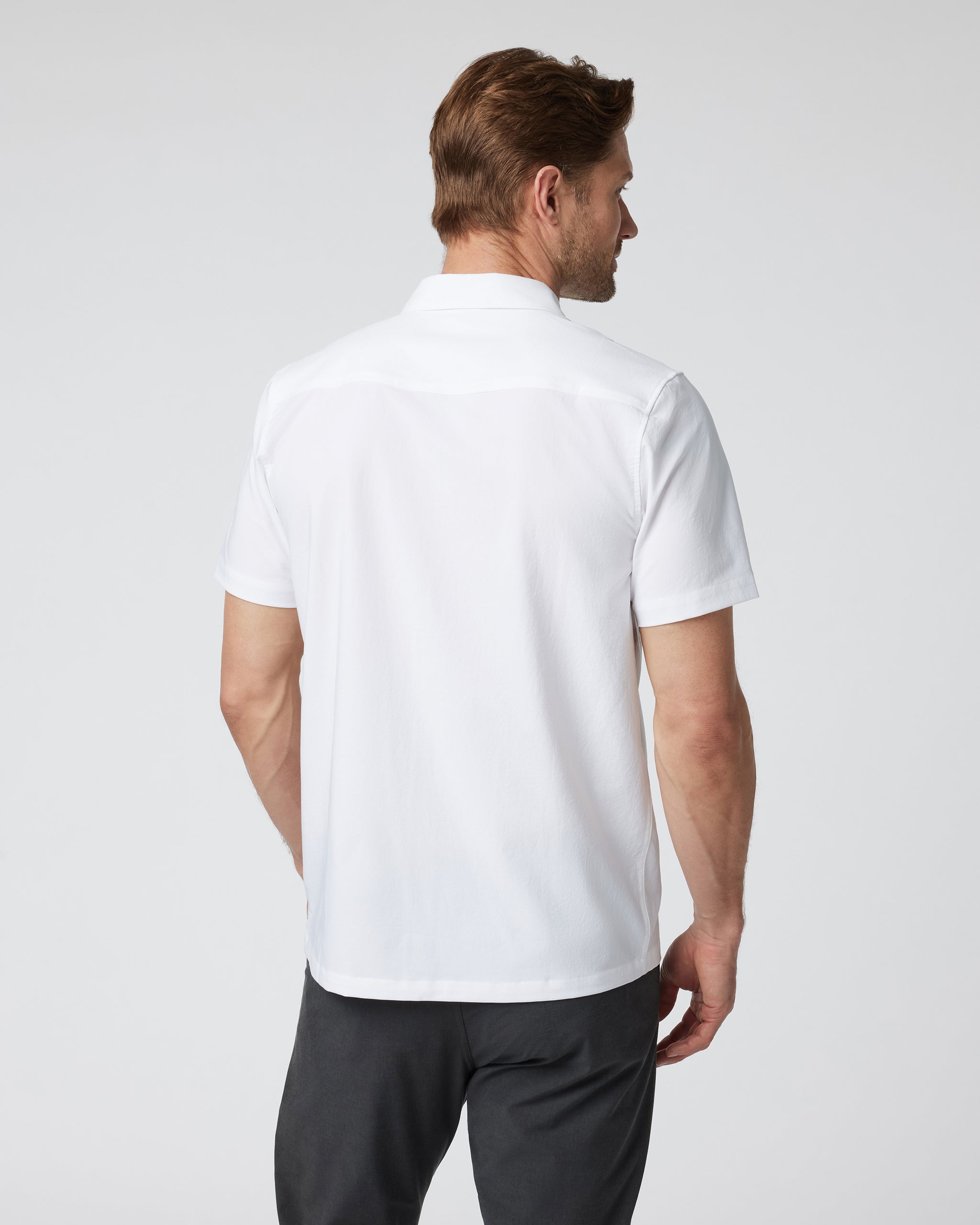 Short Sleeve Manhattan Button Down | White - Image 3