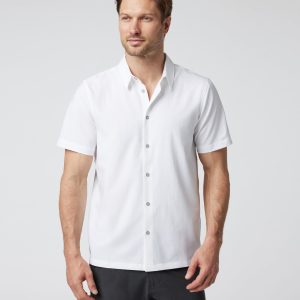 Short Sleeve Manhattan Button Down | White