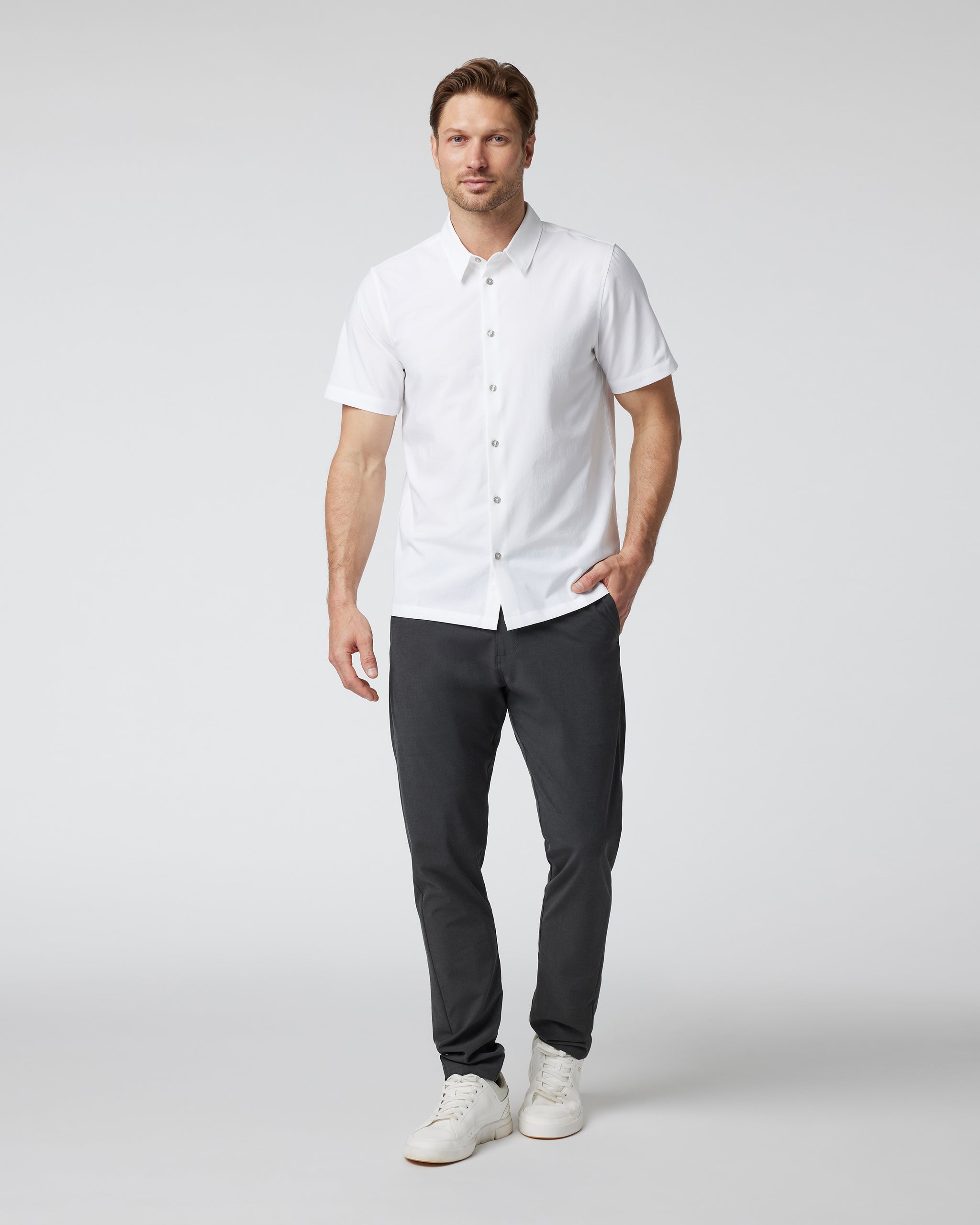 Short Sleeve Manhattan Button Down | White - Image 2