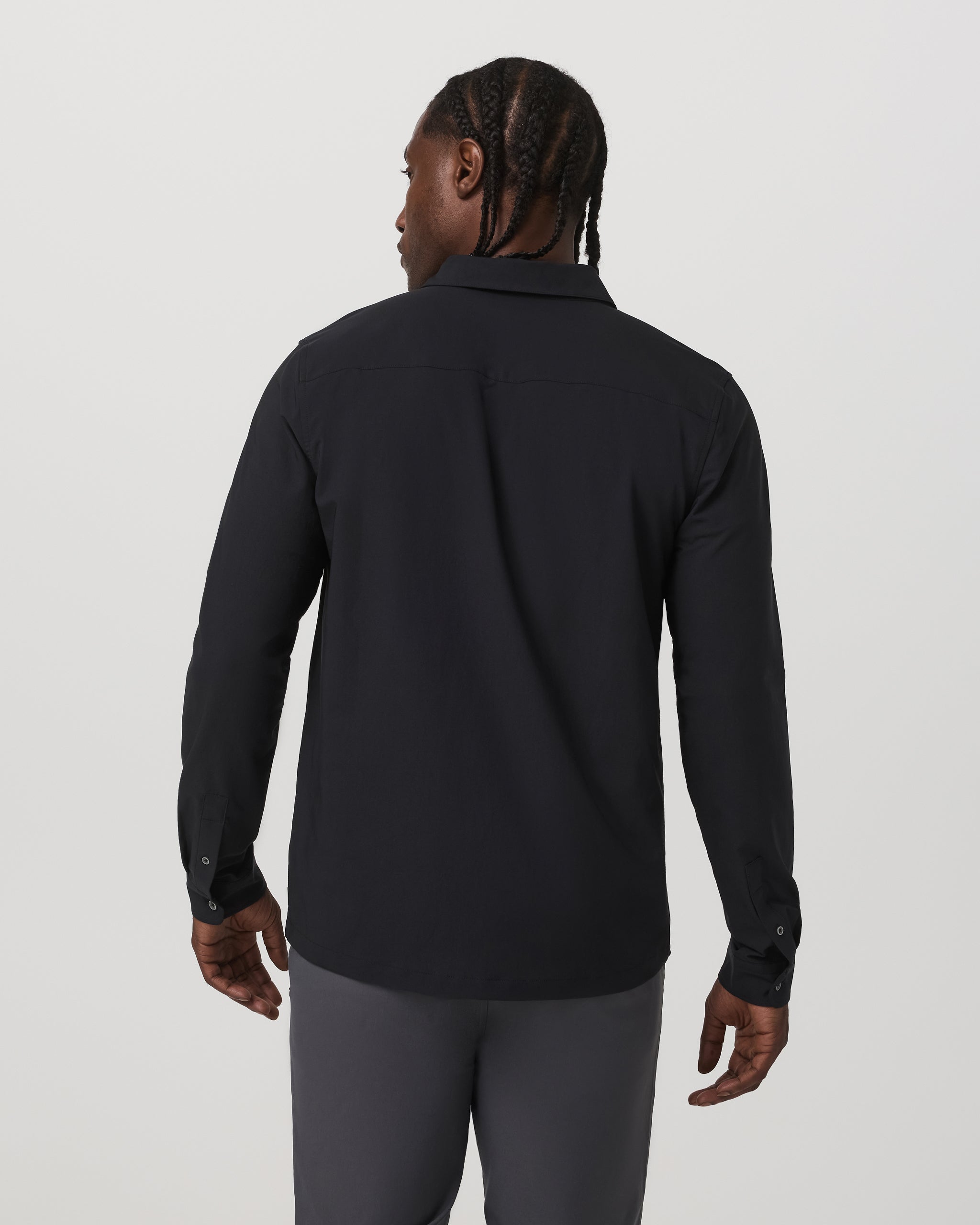Long Sleeve Manhattan Button Down | Black - Image 4