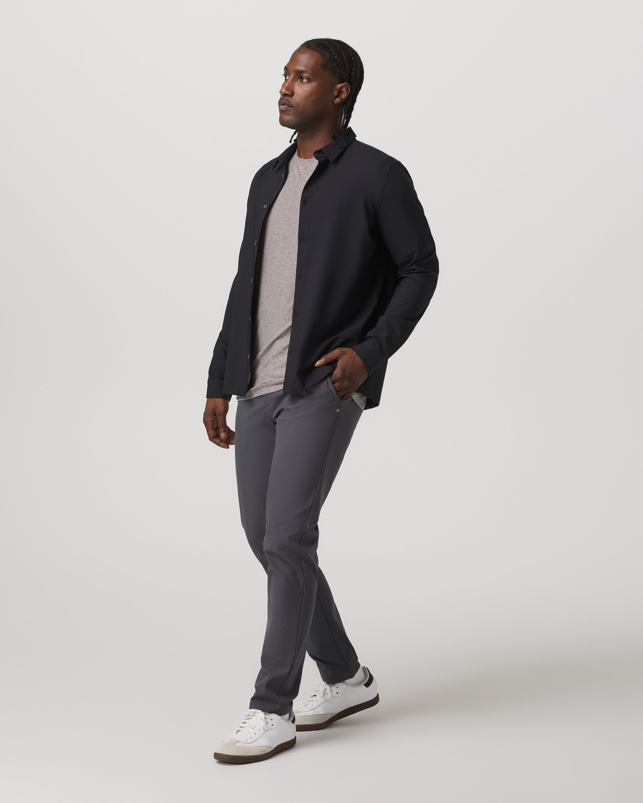 Long Sleeve Manhattan Button Down | Black - Image 2