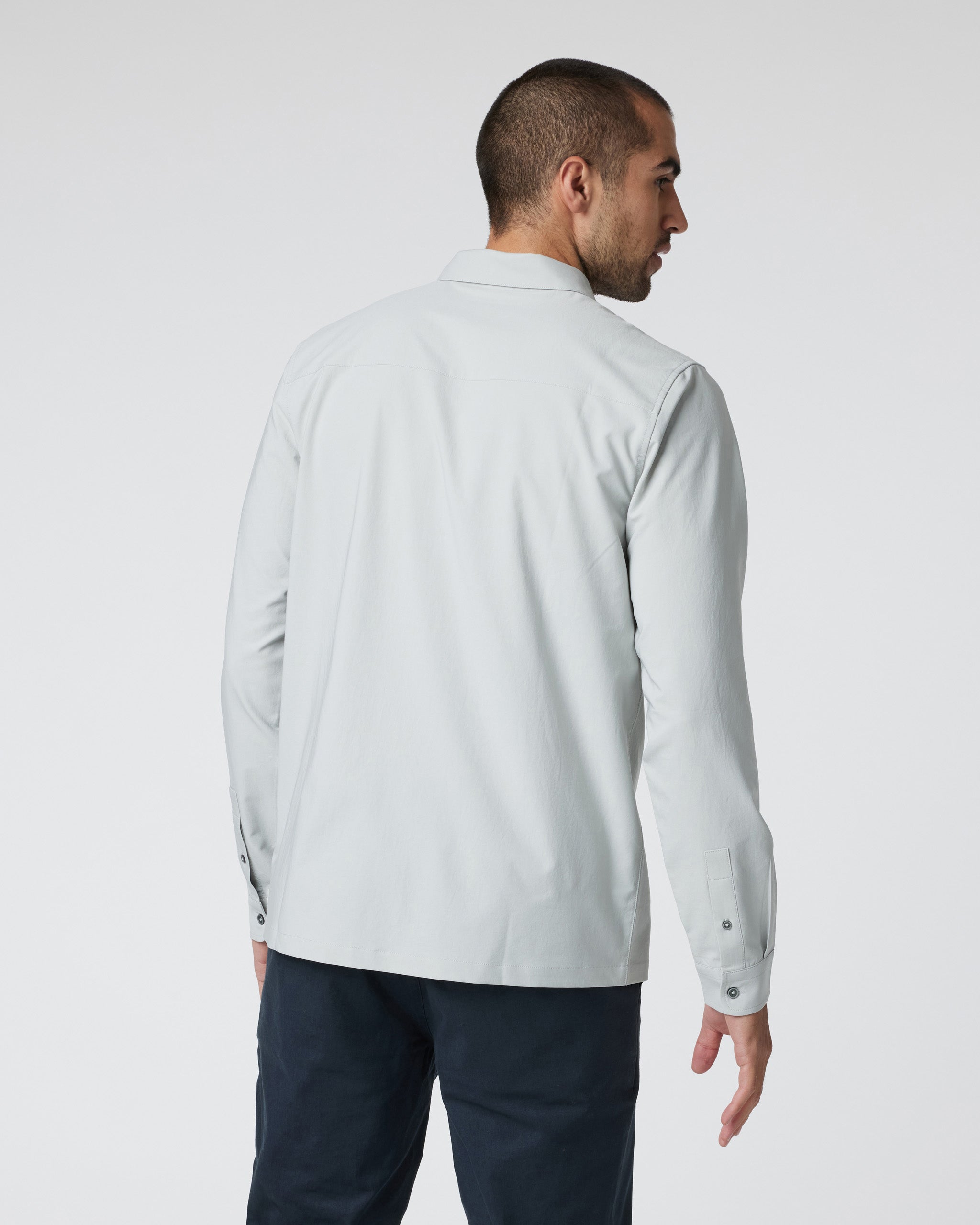 Long Sleeve Manhattan Button Down | Sky Grey - Image 4