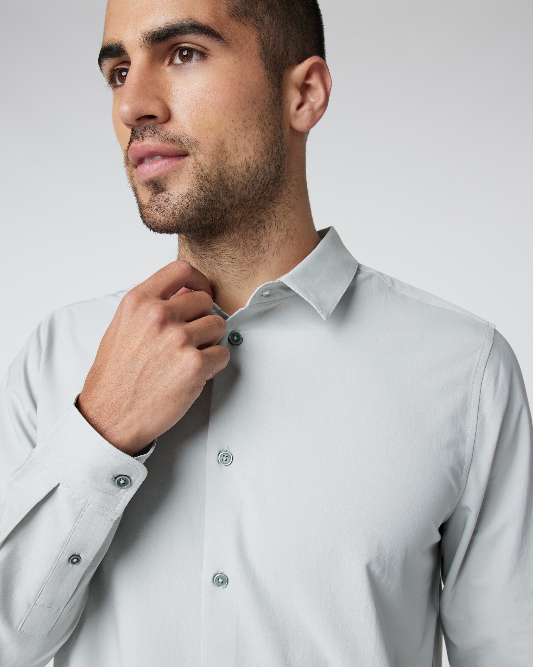 Long Sleeve Manhattan Button Down | Sky Grey - Image 2