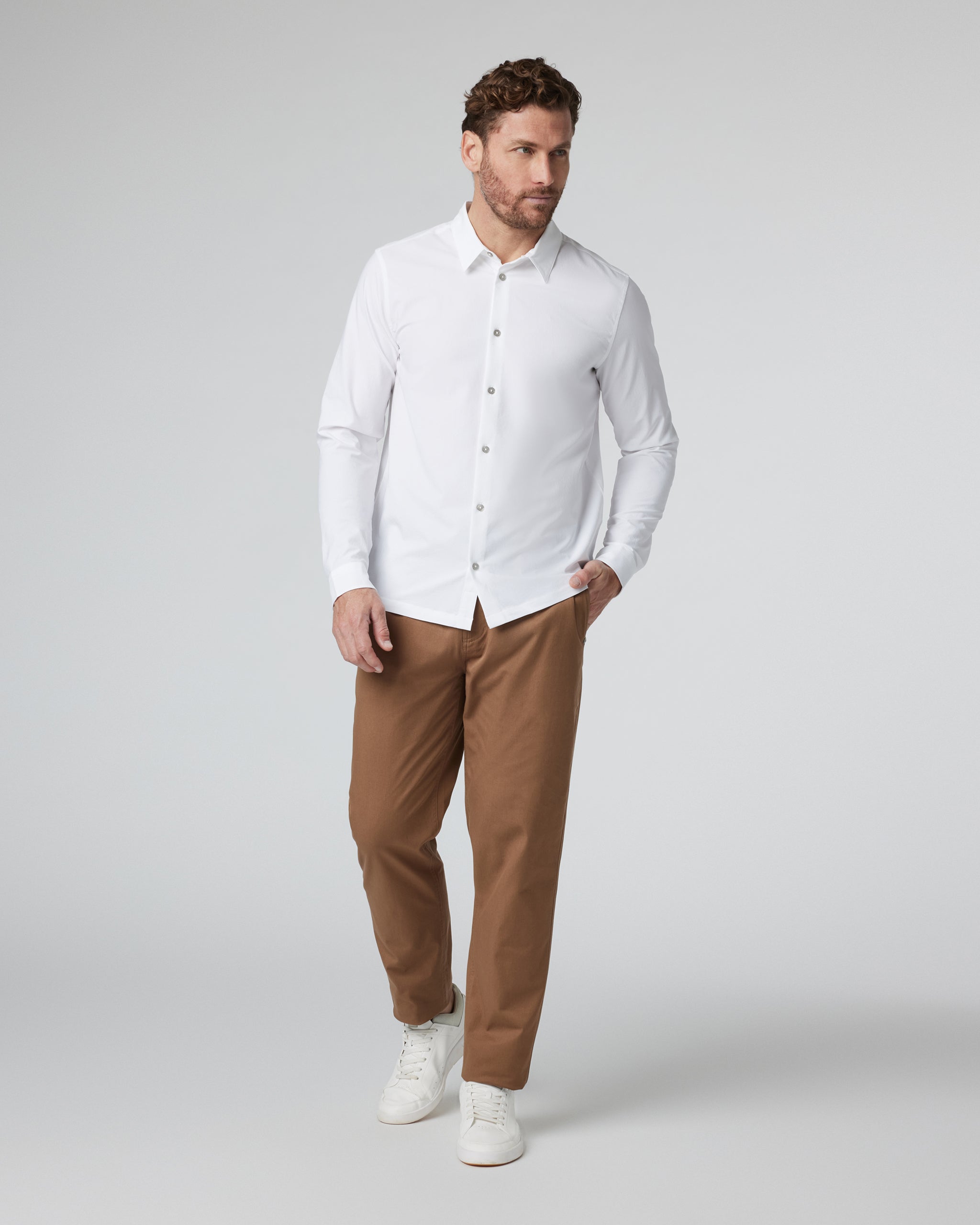 Long Sleeve Manhattan Button Down | White - Image 5