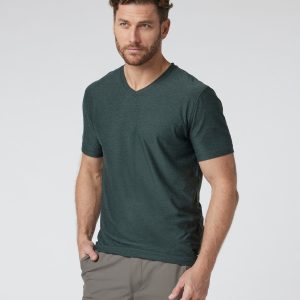 Strato Tech V-Neck Tee | Aspen Heather