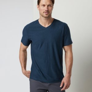 Strato Tech V-Neck Tee | Navy Heather