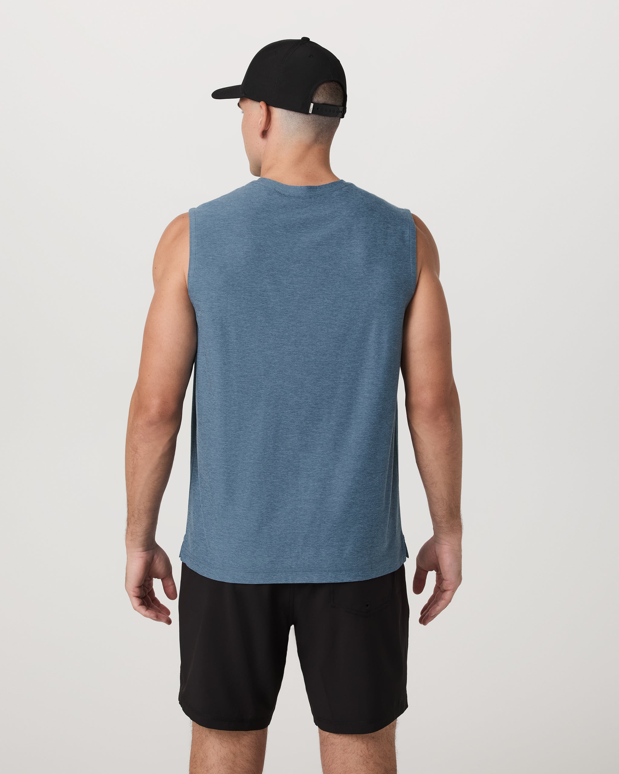 Strato Muscle Tee | Pool Blue Heather - Image 4