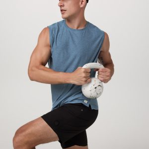 Strato Muscle Tee | Pool Blue Heather