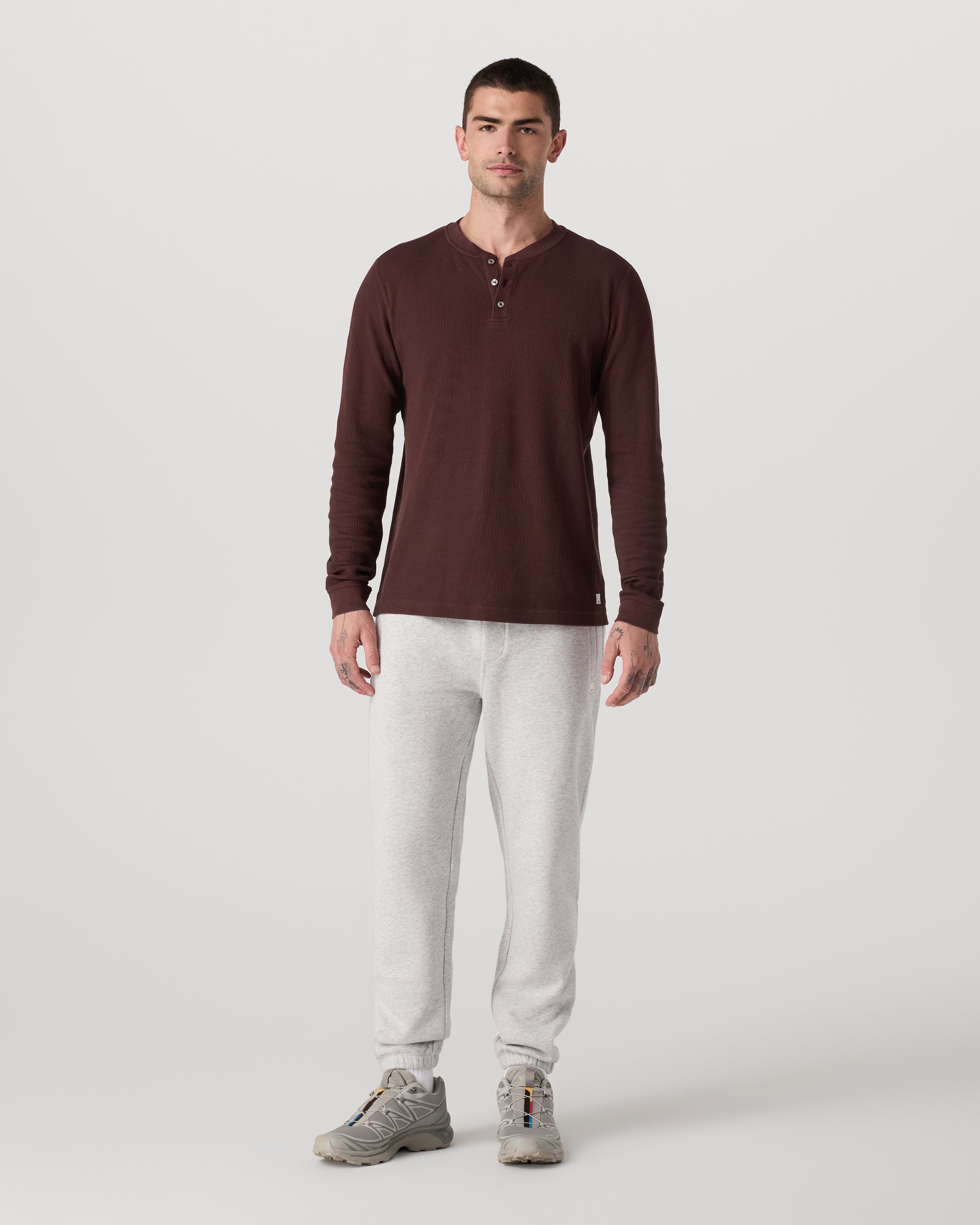 Waffle Henley | Burgundy - Image 5