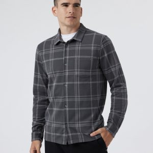 Seaview Plaid Button Down Shirt | Dark Pewter