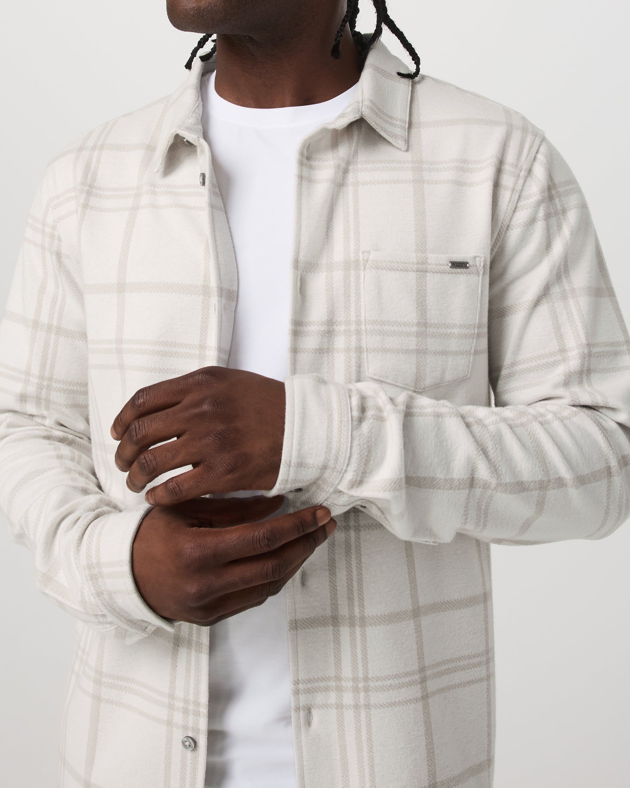 Seaview Plaid Button Down Shirt | Dove - Image 5