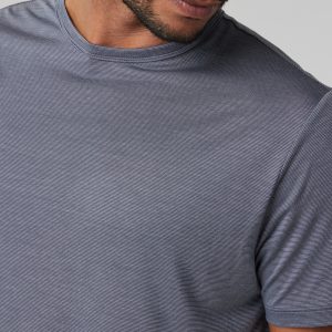 Short Sleeve Marina Stripe Tee | Dark Pewter