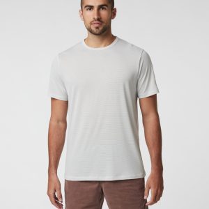 Short Sleeve Marina Stripe Tee | Light Grey