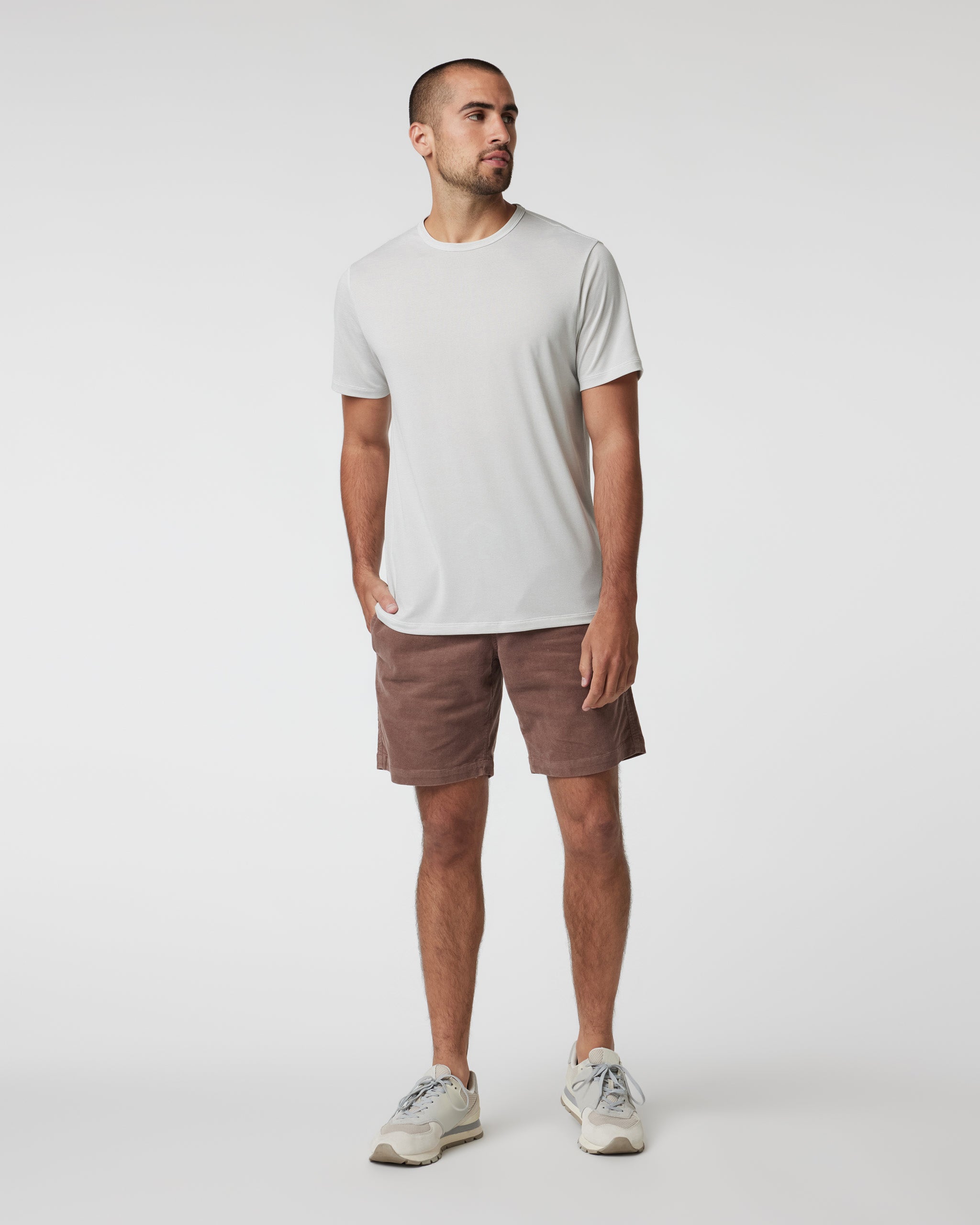 Short Sleeve Marina Stripe Tee | Light Grey - Image 3
