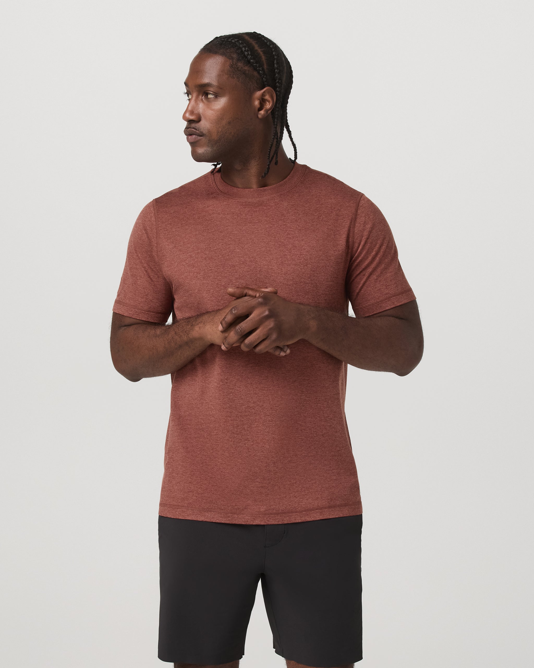 Short Sleeve Ponto Performance Tee | Firebrick Heather