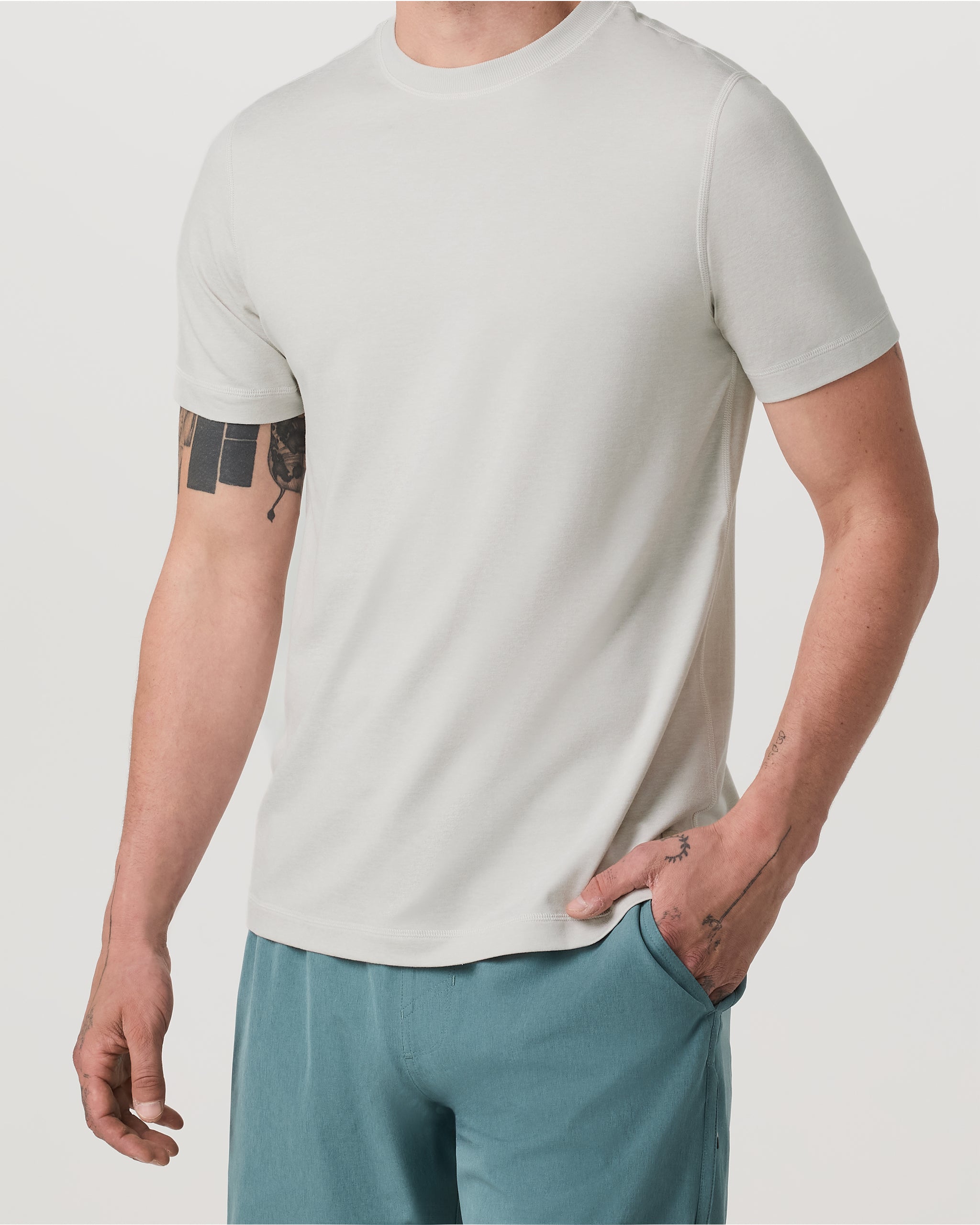 Short Sleeve Ponto Performance Tee | Salt Heather - Image 5
