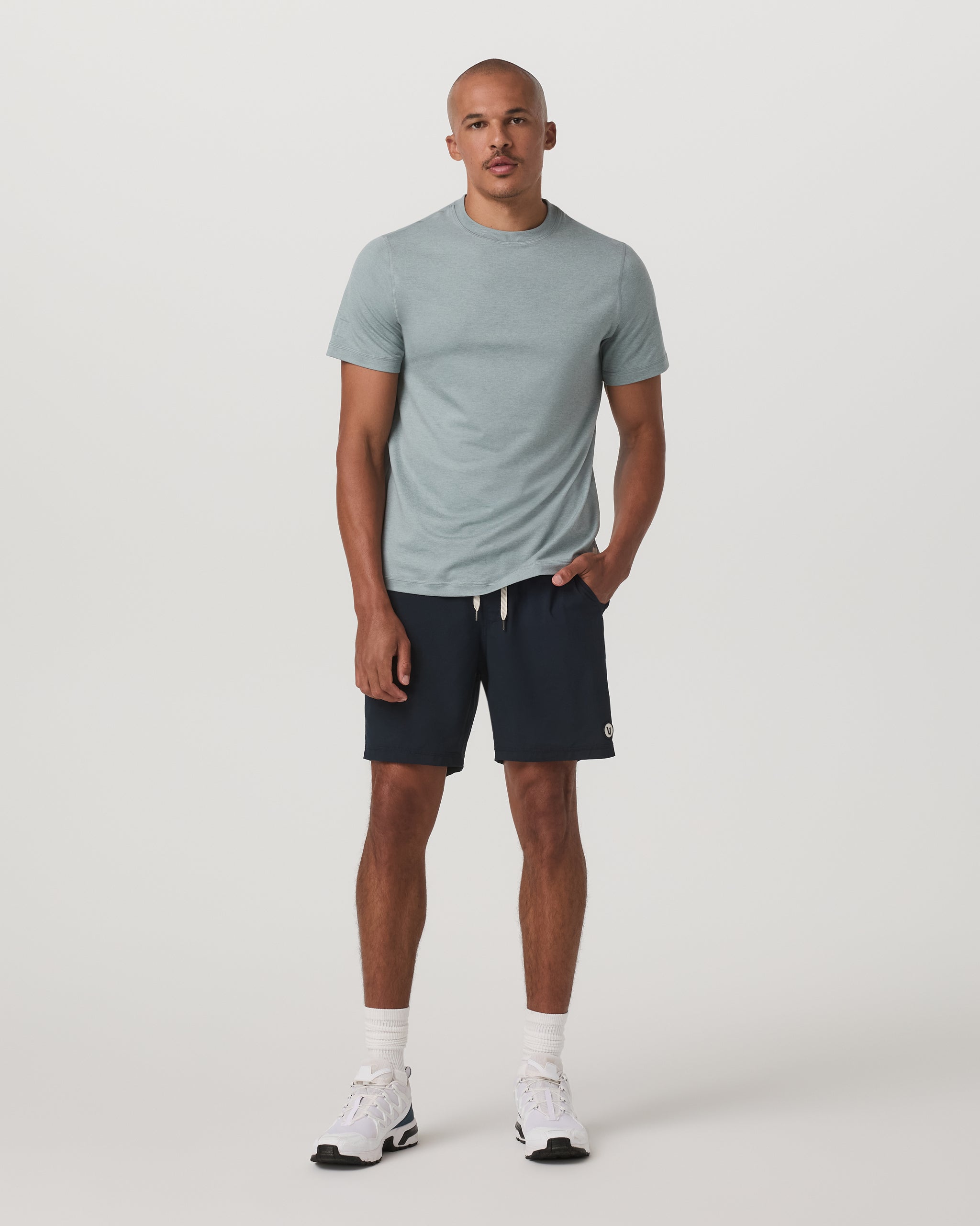 Short Sleeve Ponto Performance Tee | Misty Blue Heather - Image 5