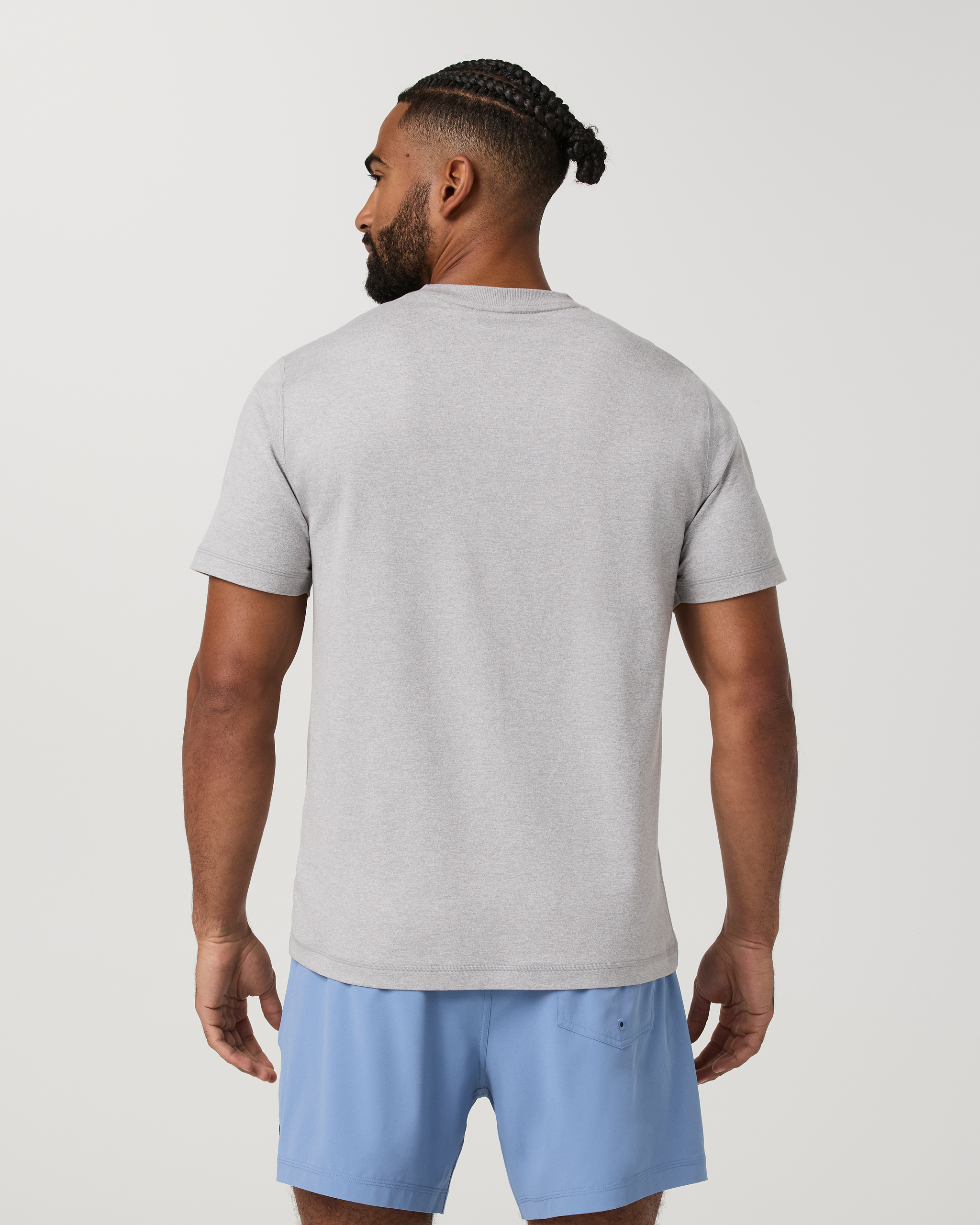 Short Sleeve Ponto Performance Tee | Light Heather Grey - Image 4