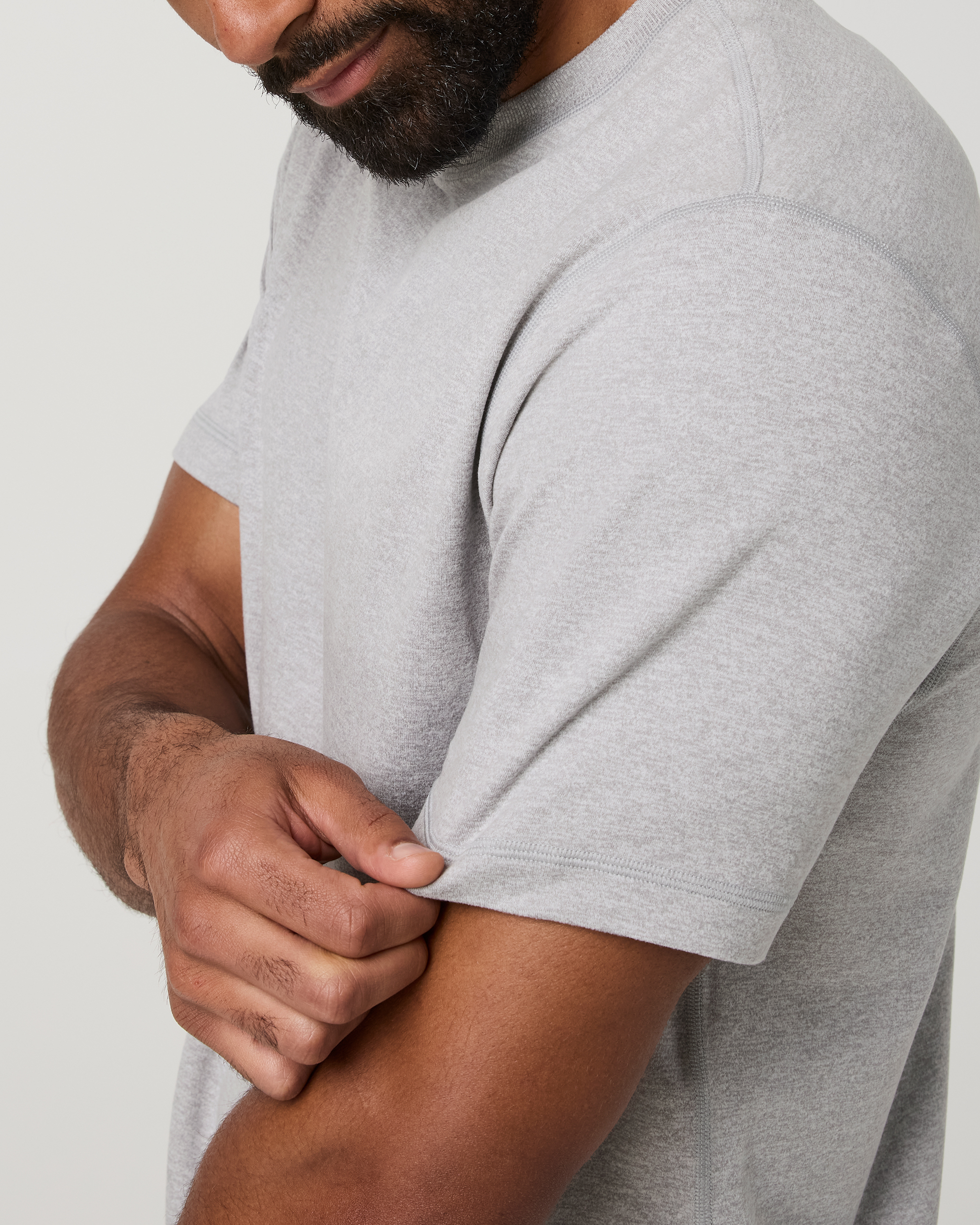 Short Sleeve Ponto Performance Tee | Light Heather Grey - Image 3