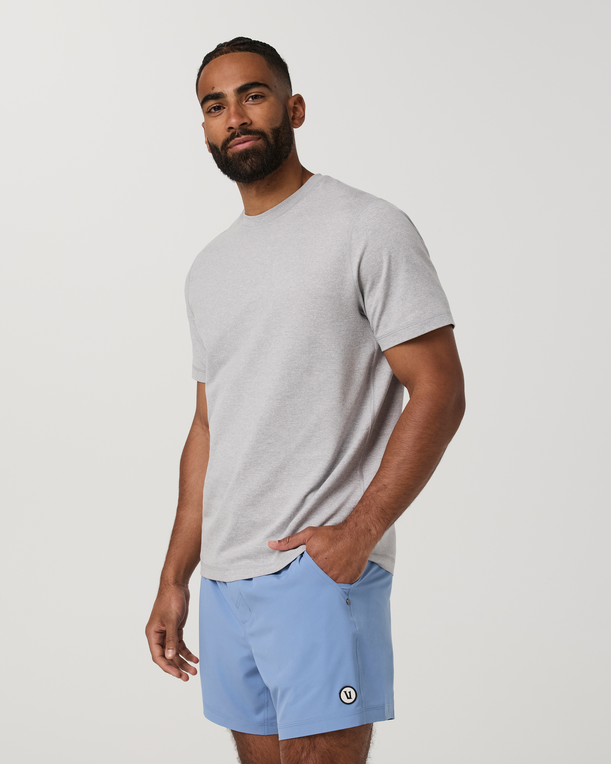 Short Sleeve Ponto Performance Tee | Light Heather Grey