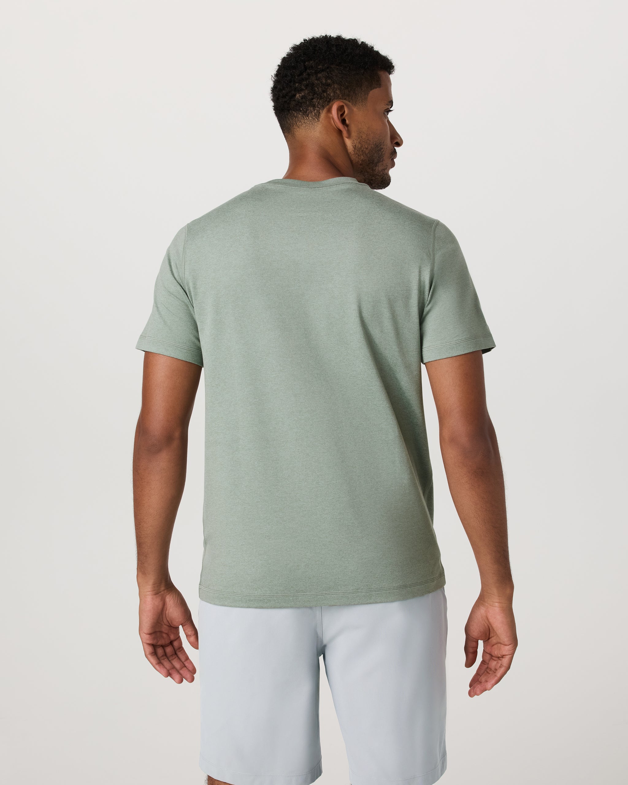 Short Sleeve Ponto Performance Tee | Thyme Heather - Image 3