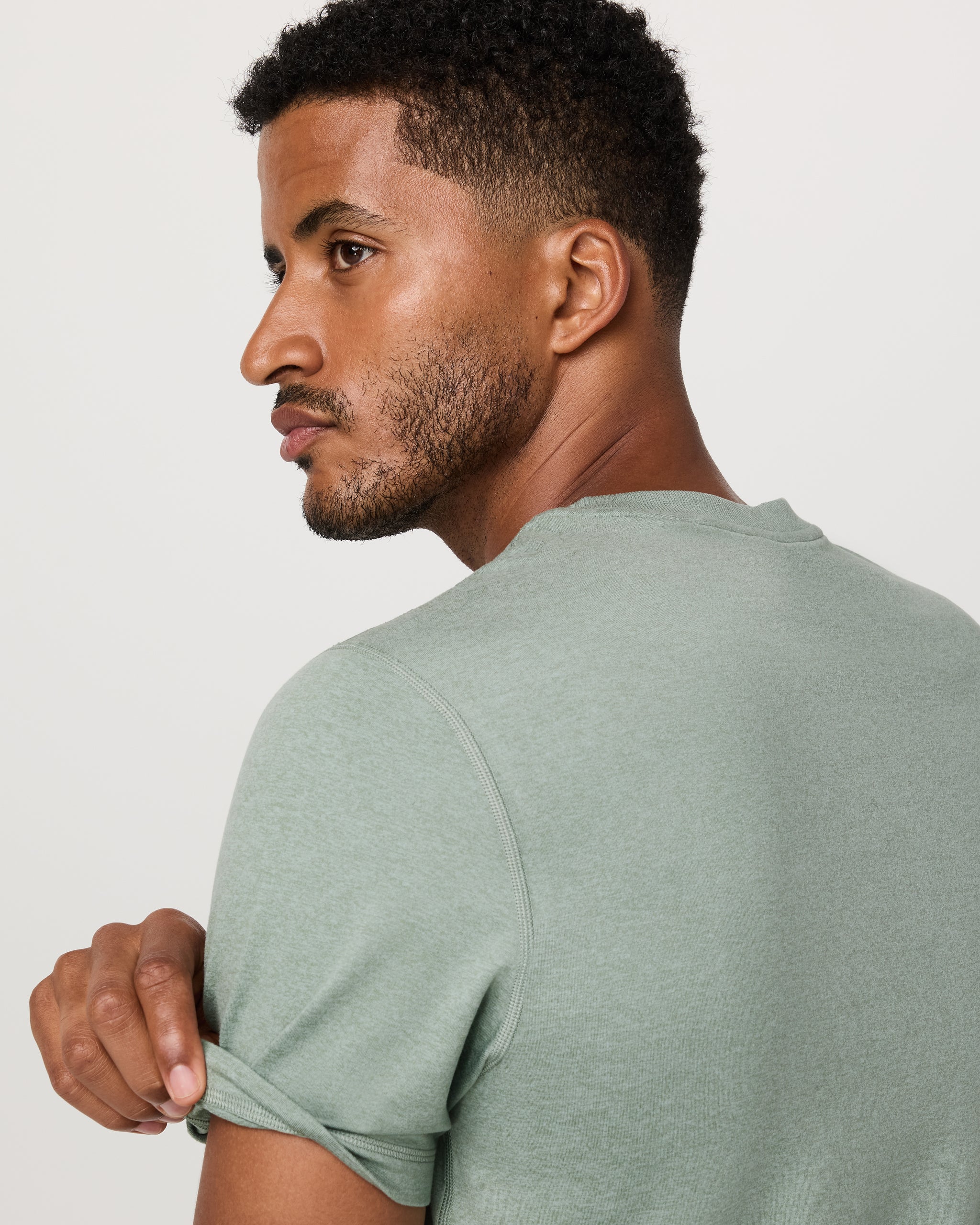 Short Sleeve Ponto Performance Tee | Thyme Heather - Image 2