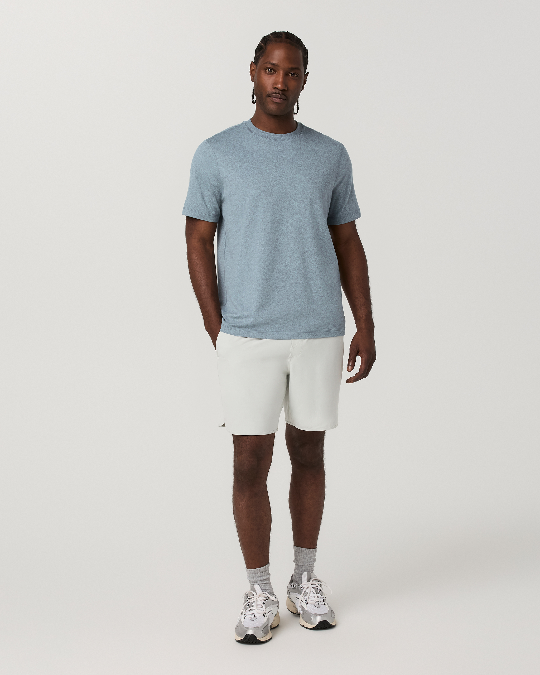 Short Sleeve Ponto Performance Tee | Foggy Blue Heather - Image 5