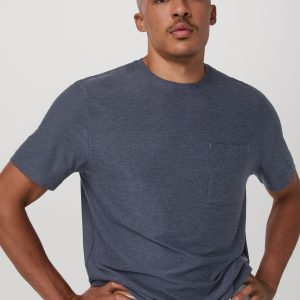 Short Sleeve Strato Pocket Tee - Relaxed Fit | Dark Azure Heather