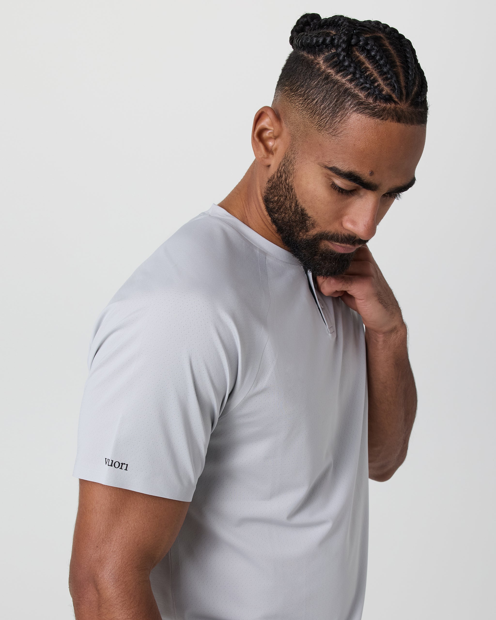 Short Sleeve Viewpoint Henley | Sky Grey - Image 2