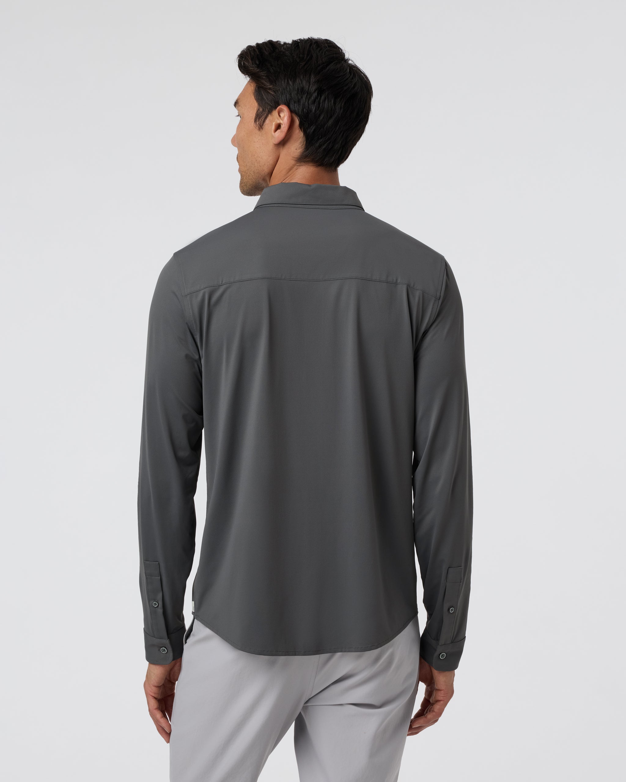 Long Sleeve TravelLite Button Down | Dark Pewter - Image 3