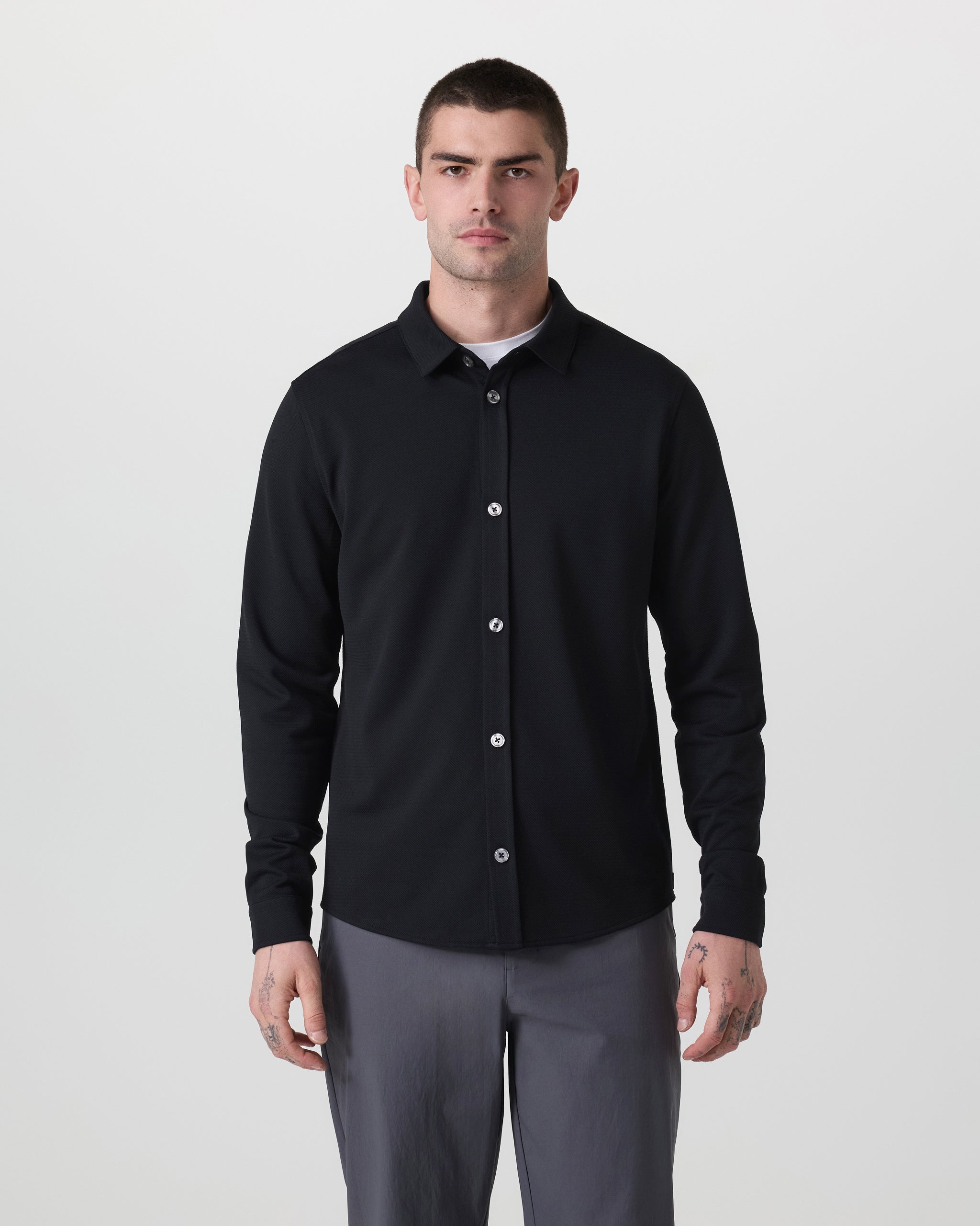 Long Sleeve North Beach Button Down | Black - Image 5