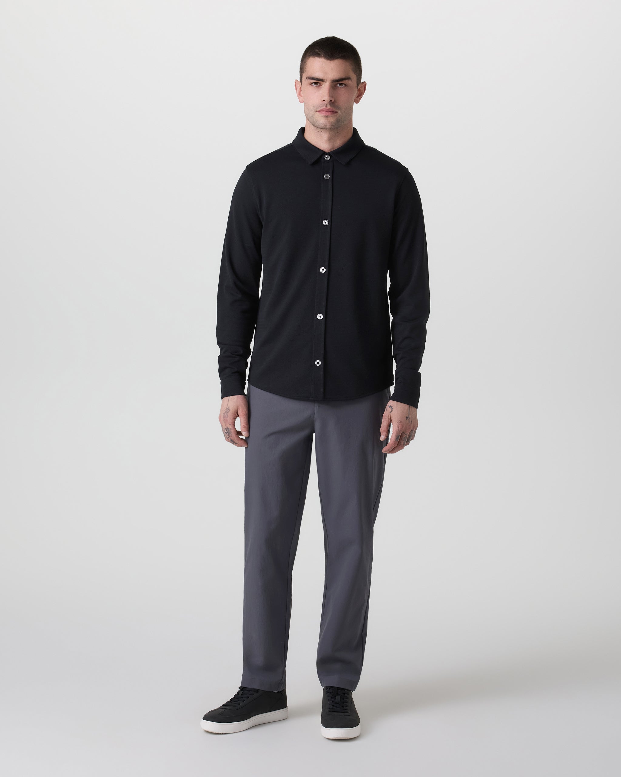 Long Sleeve North Beach Button Down | Black - Image 4
